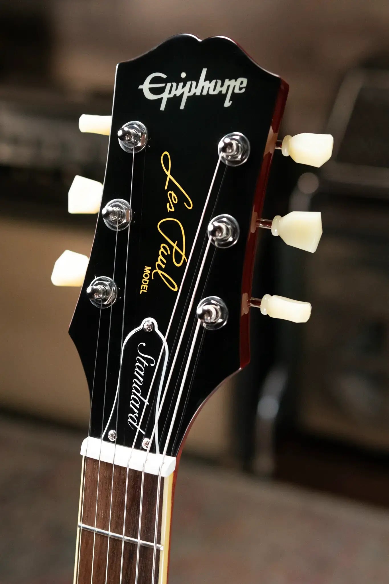 Epiphone Les Paul Standard 50s Figured Left Handed Electric Guitar - Washed Cherry Sunburst with Gig Bag