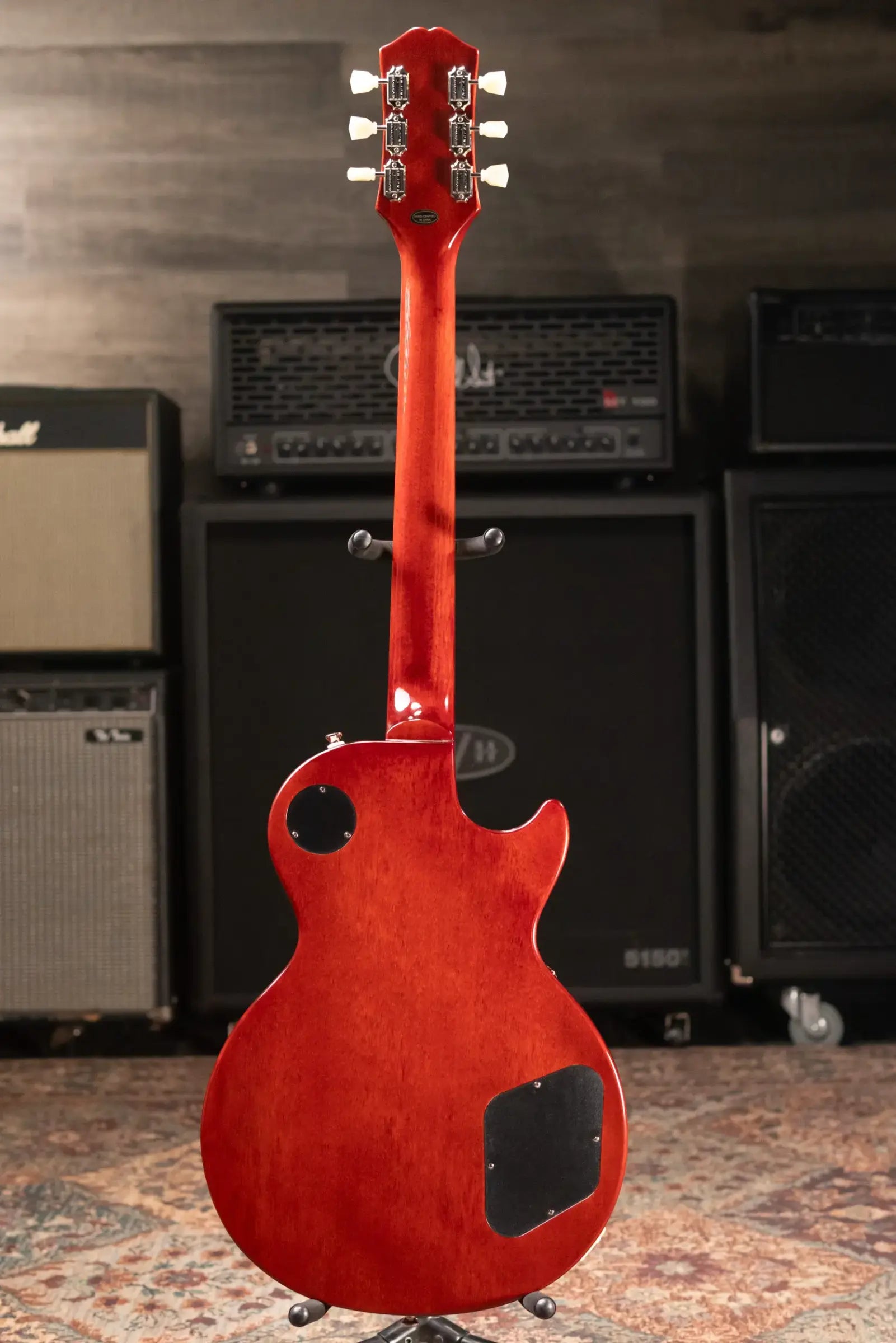 Epiphone Les Paul Standard 50s Figured Left Handed Electric Guitar - Washed Cherry Sunburst with Gig Bag