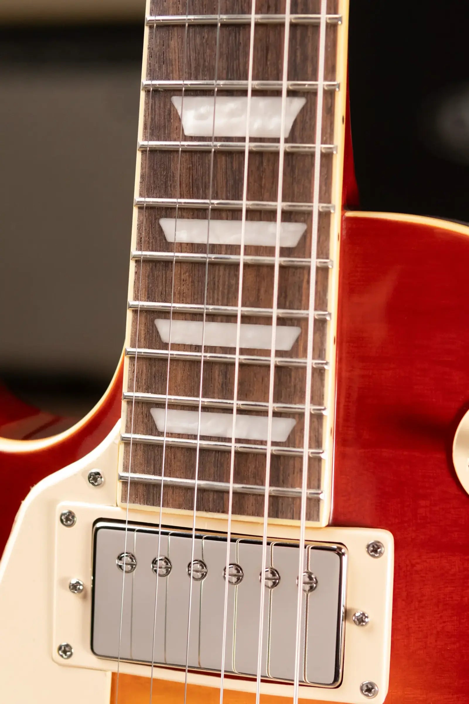 Epiphone Les Paul Standard 50s Figured Left Handed Electric Guitar - Washed Cherry Sunburst with Gig Bag