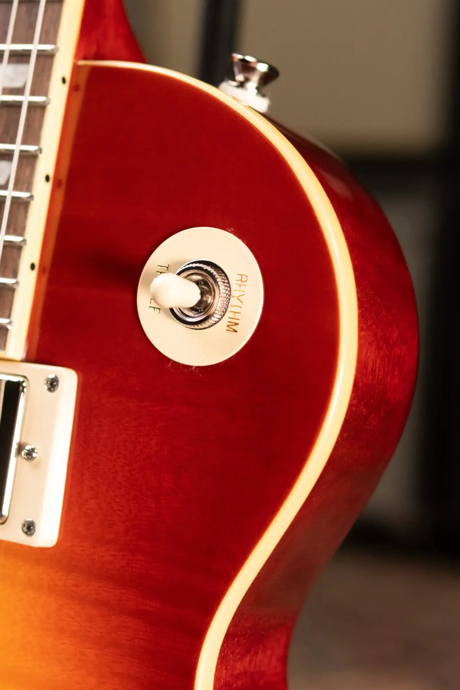 Epiphone Les Paul Standard 50s Figured Left Handed Electric Guitar - Washed Cherry Sunburst with Gig Bag