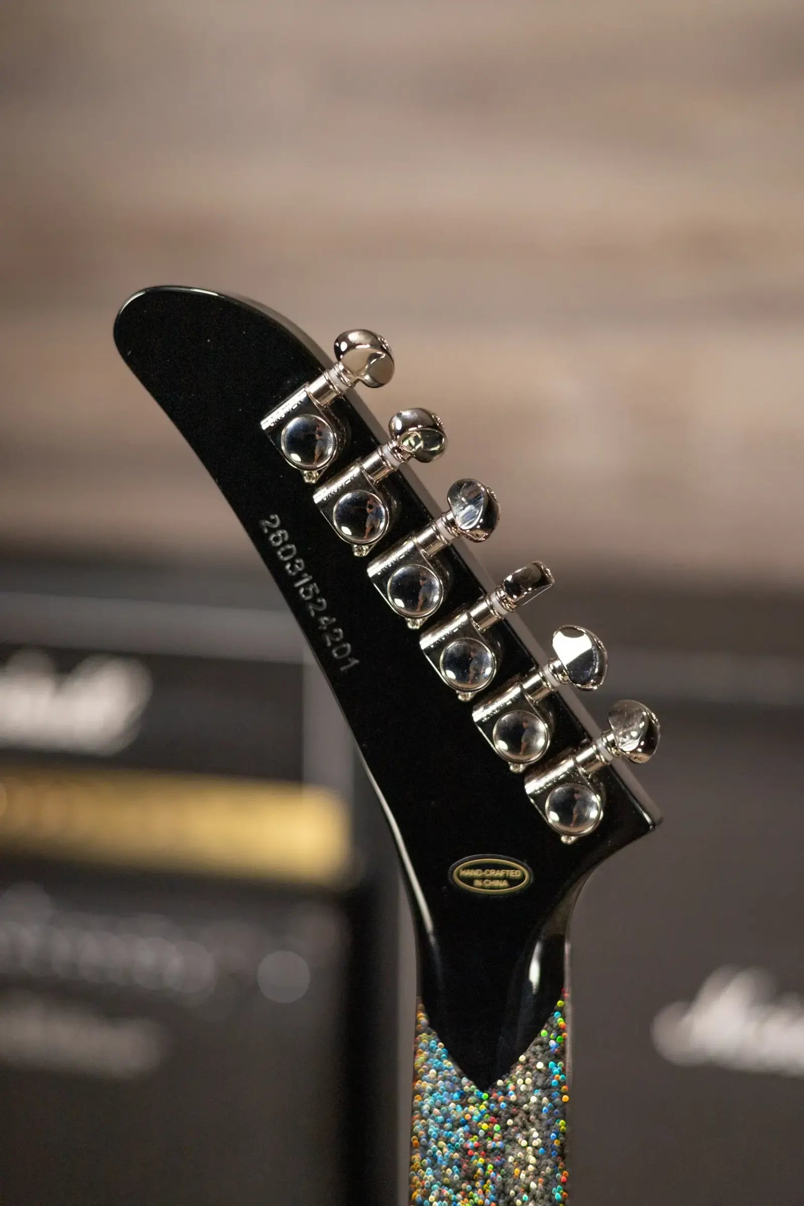 Epiphone Lzzy Hale Explorer Custom Electric Guitar - Black Diamond Holographic Sparkle