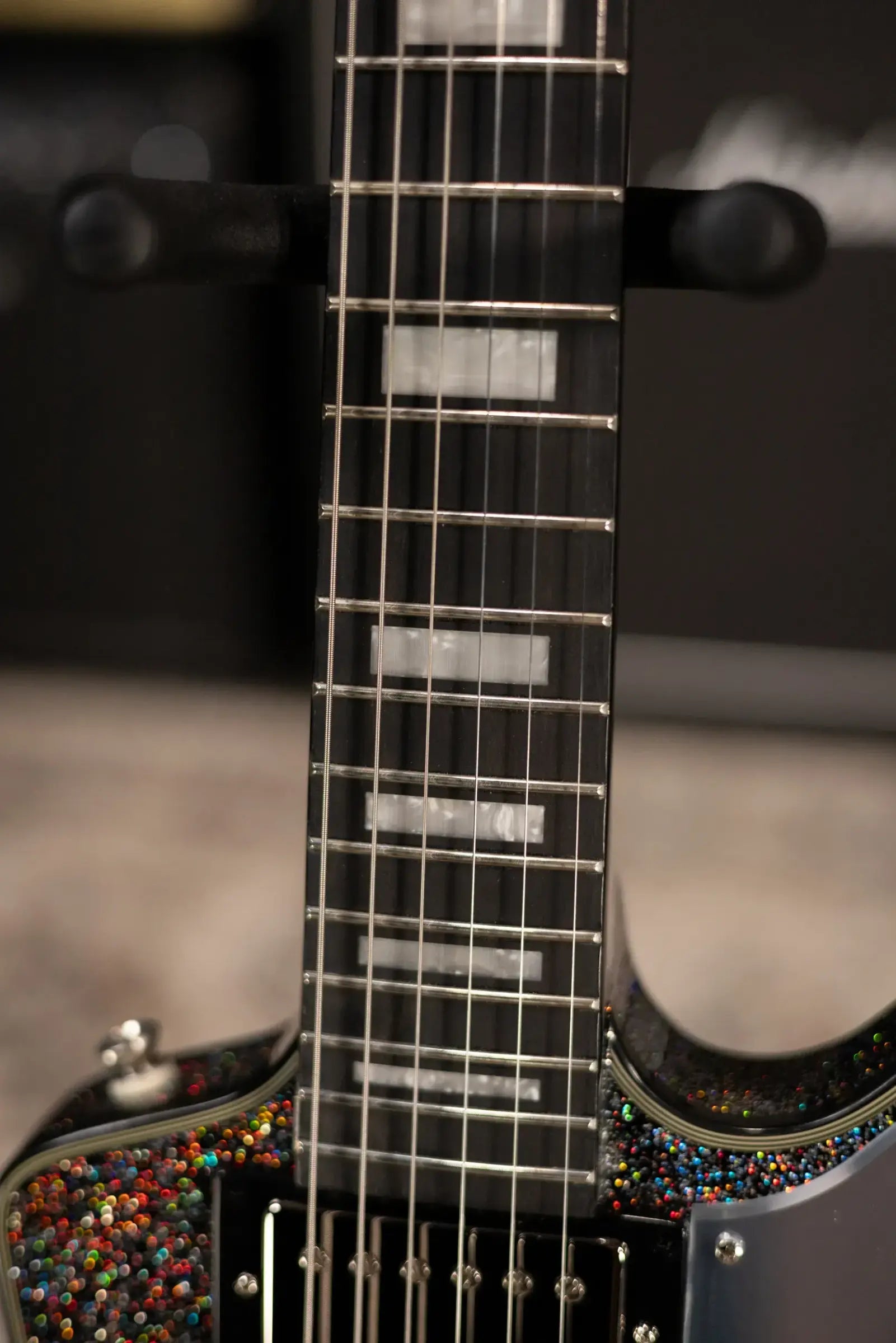 Epiphone Lzzy Hale Explorer Custom Electric Guitar - Black Diamond Holographic Sparkle