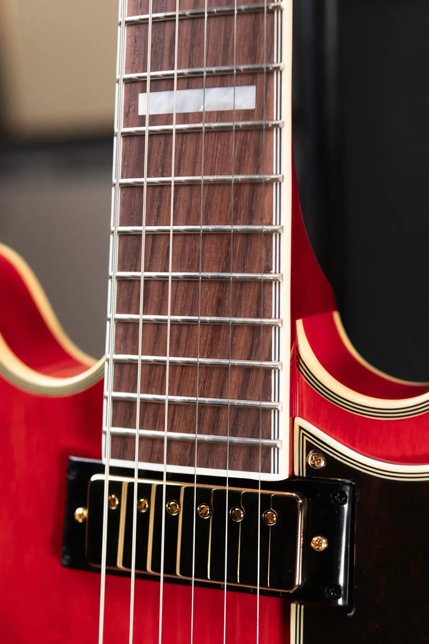 Epiphone Masterbilt Gem Archer Signature Sheraton Electric Guitar - Cherry Red with Hardshell Case