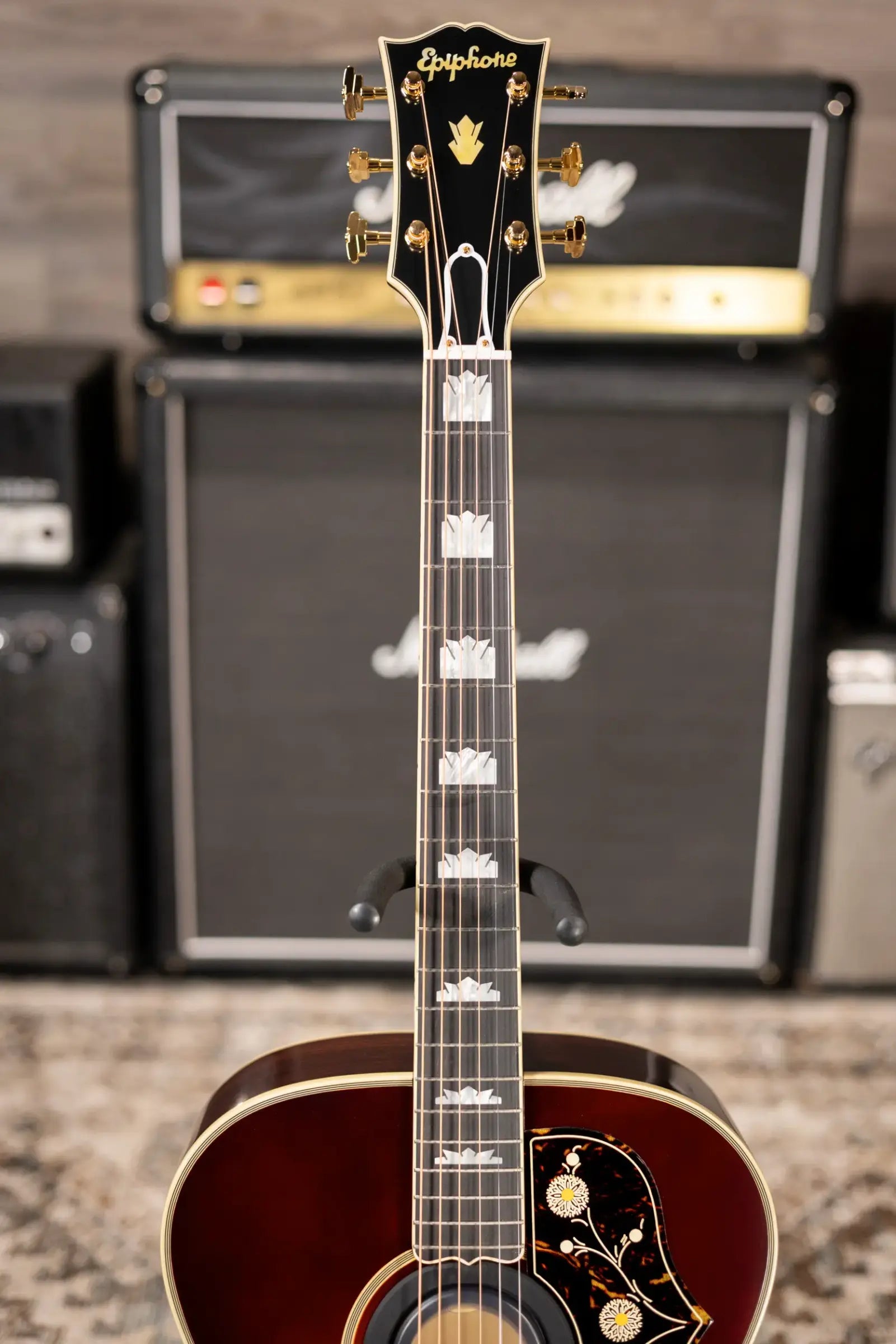 Epiphone Pre-War SJ-200 Rosewood Reissue Acoustic/Electric Guitar - Vintage Sunburst with Hardshell Case