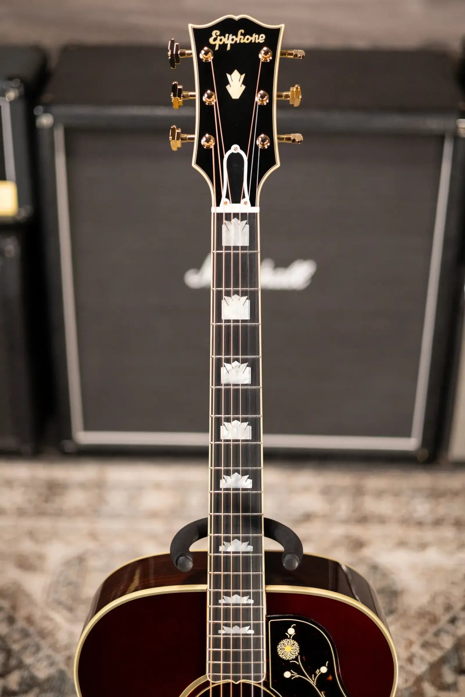 Epiphone Pre-War SJ-200 Rosewood Reissue Acoustic/Electric Guitar - Vintage Sunburst with Hardshell Case