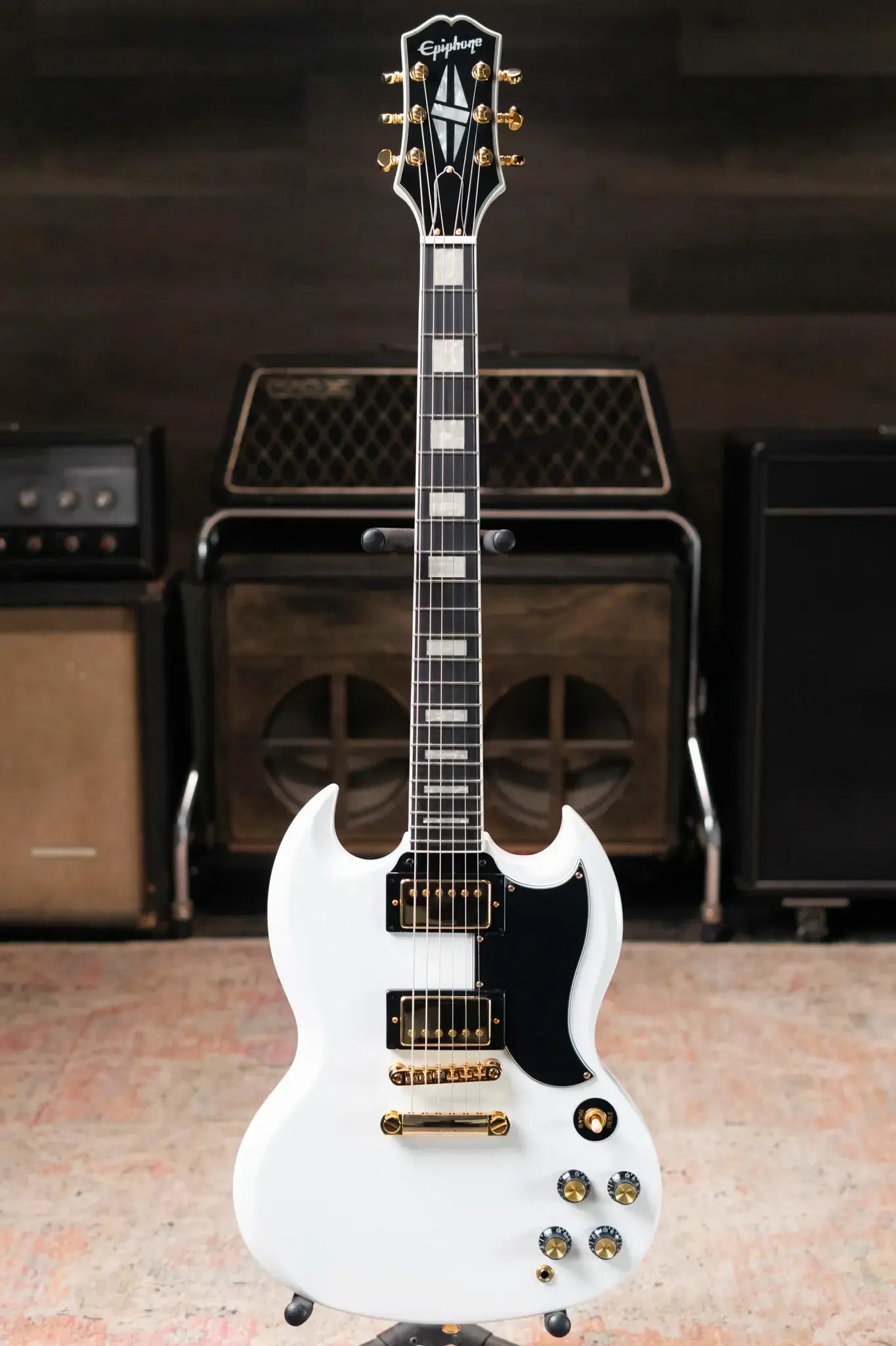 Epiphone SG Custom Electric Guitar - Alpine White with Gig Bag