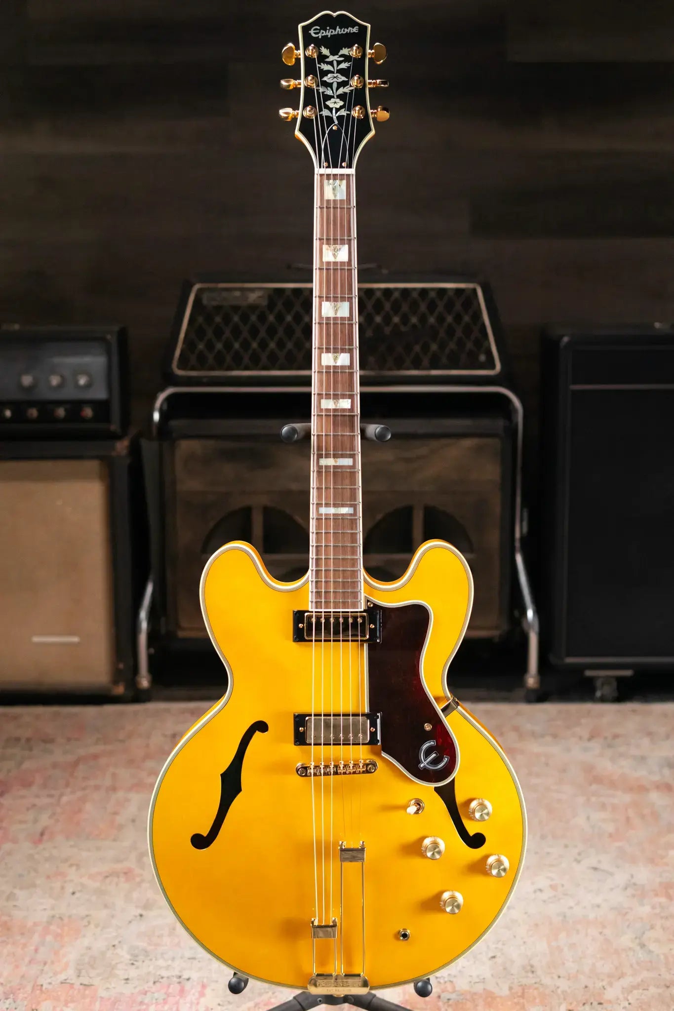Epiphone Sheraton Semi-Hollow Electric Guitar - Natural with Gig Bag