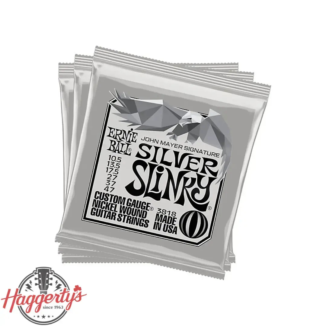 Ernie Ball John Mayer Silver Slinky Nickel Wound Electric Guitar Strings 3 Pack Tin - 10.5-47 Gauge