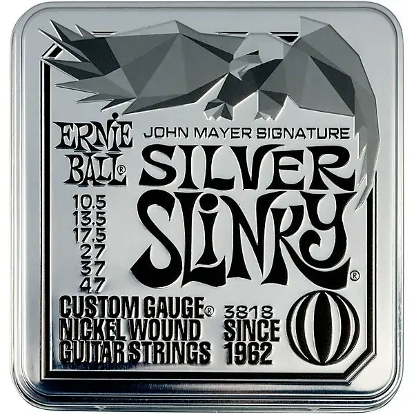 Ernie Ball John Mayer Silver Slinky Nickel Wound Electric Guitar Strings 3 Pack Tin - 10.5-47 Gauge