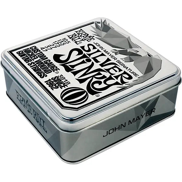 Ernie Ball John Mayer Silver Slinky Nickel Wound Electric Guitar Strings 3 Pack Tin - 10.5-47 Gauge