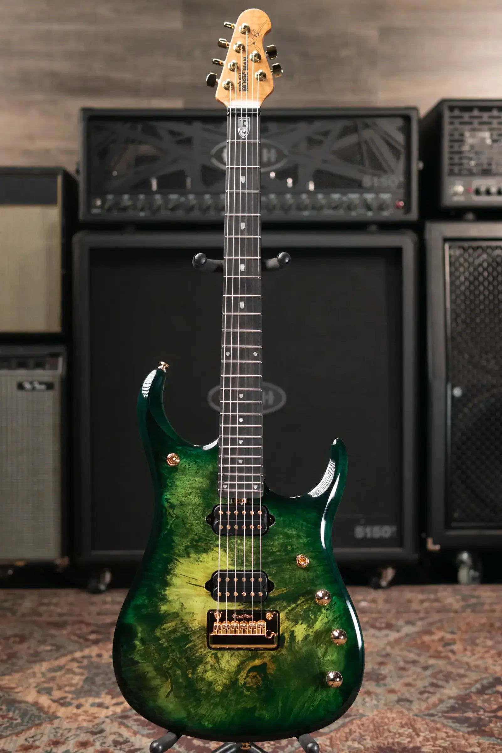 Ernie Ball Music Man BFR JP15 Piezo Electric Guitar - Toxic Sludge with MONO Softshell Case