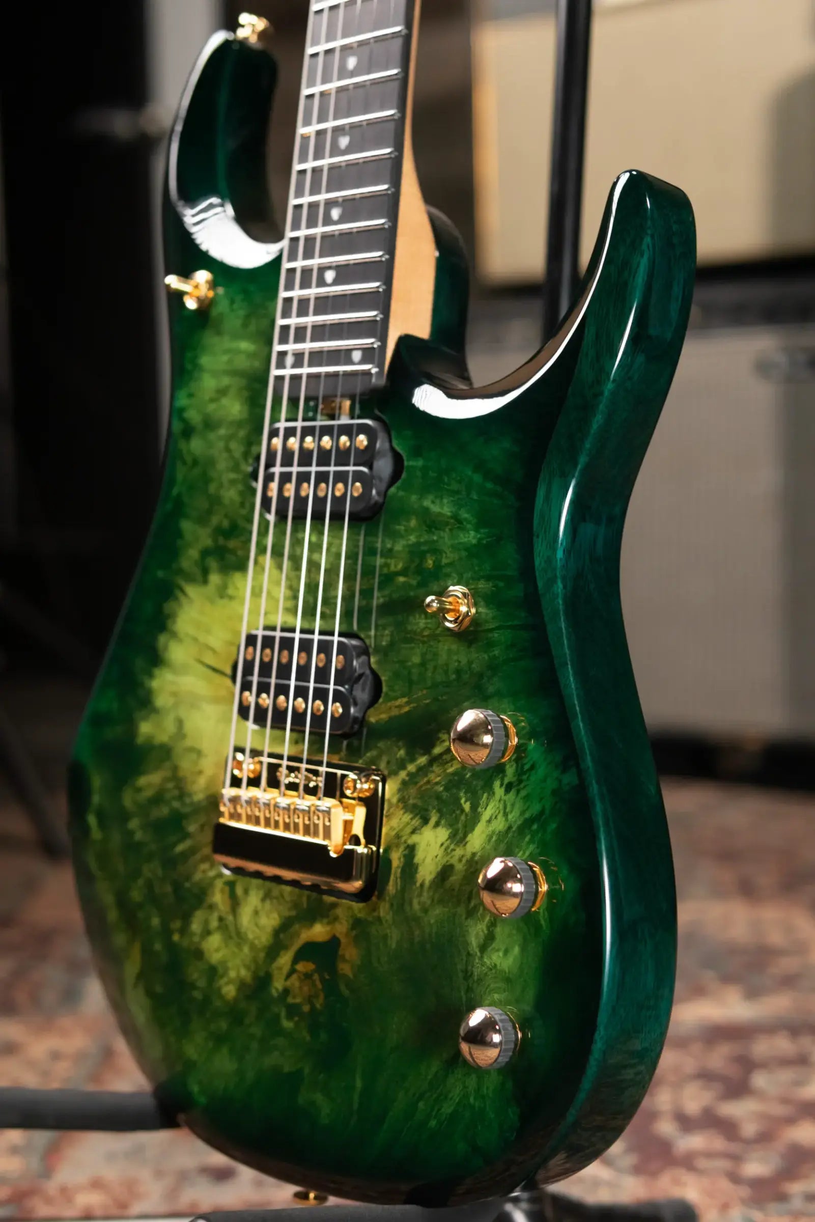 Ernie Ball Music Man BFR JP15 Piezo Electric Guitar - Toxic Sludge with MONO Softshell Case