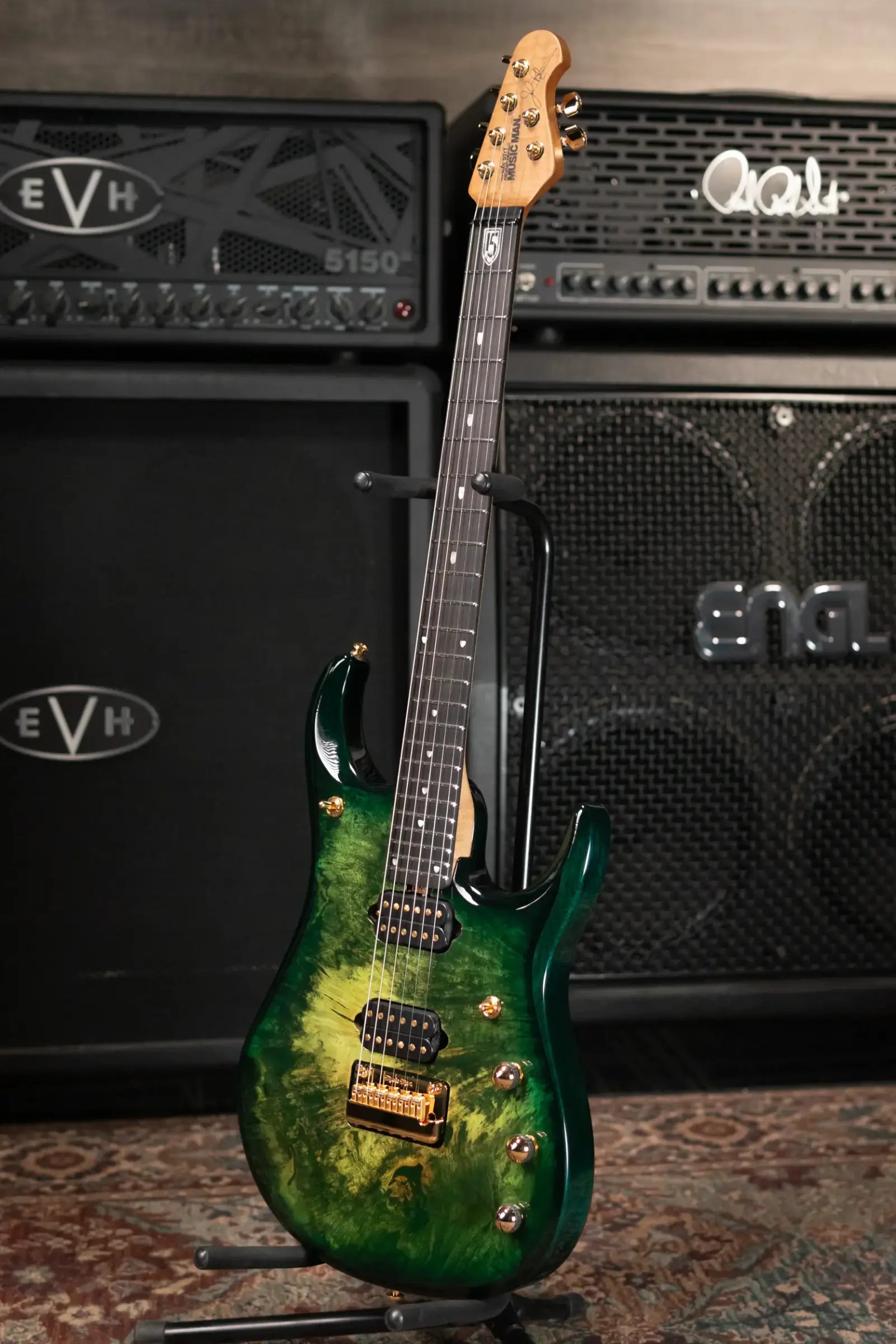 Ernie Ball Music Man BFR JP15 Piezo Electric Guitar - Toxic Sludge with MONO Softshell Case