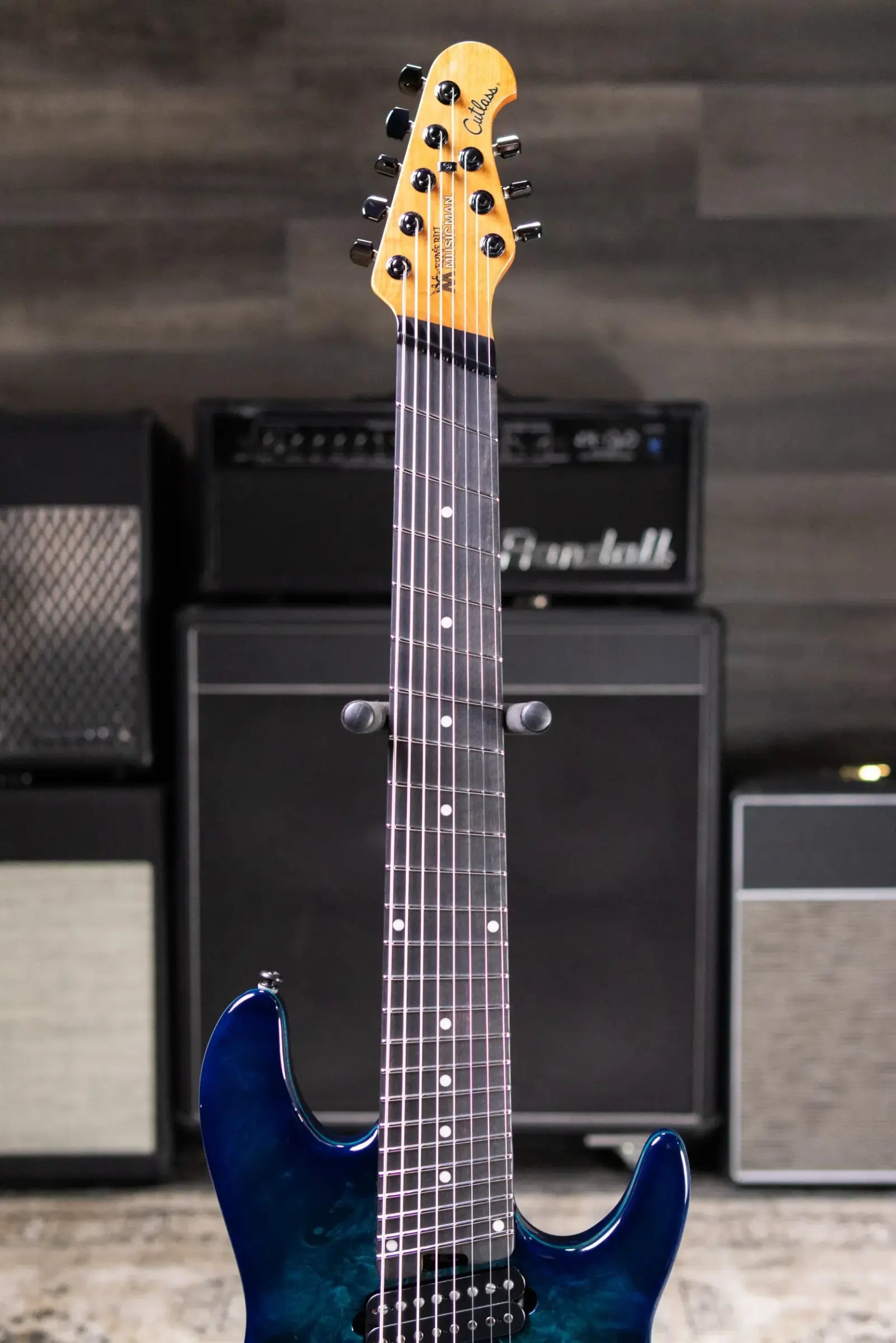 Ernie Ball Music Man Jason Richardson Artist Series Cutlass 8-String Multi-Scale Electric Guitar - Water Temple with Softshell Case