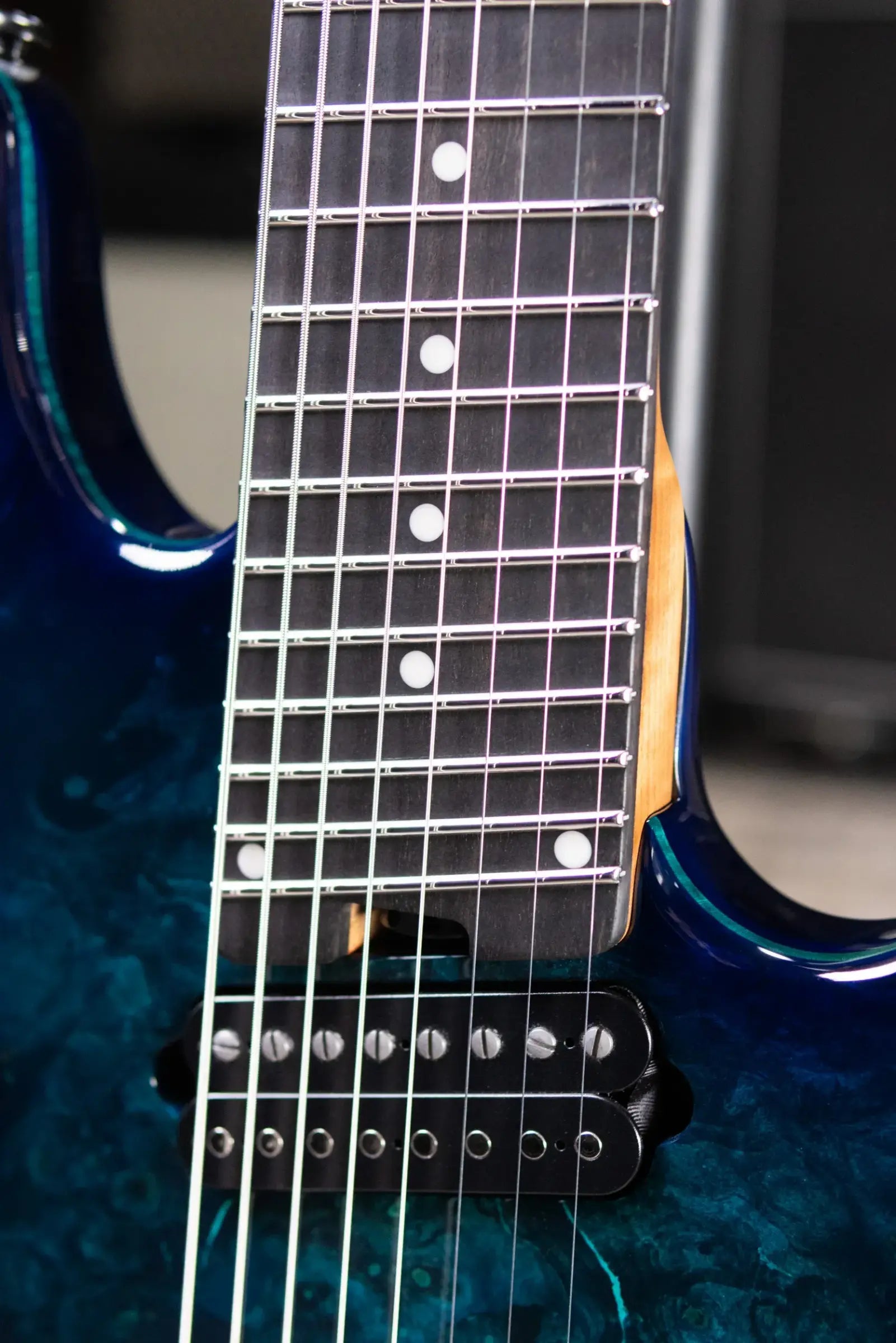Ernie Ball Music Man Jason Richardson Artist Series Cutlass 8-String Multi-Scale Electric Guitar - Water Temple with Softshell Case