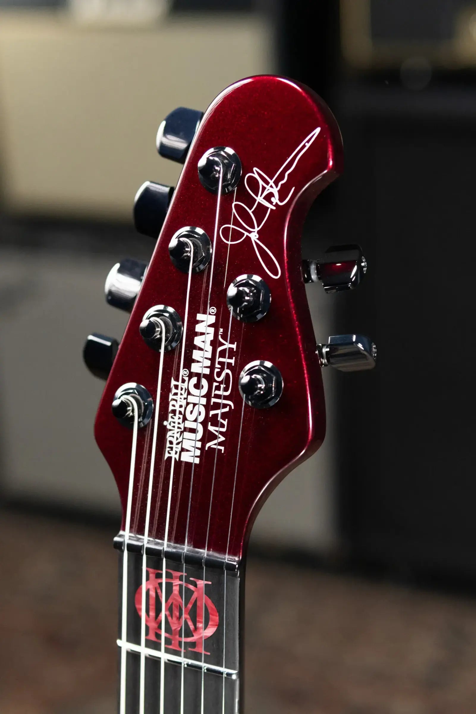 Ernie Ball Music Man Majesty 6 Premium Select Electric Guitar - Carnelian Red with Hard Bag