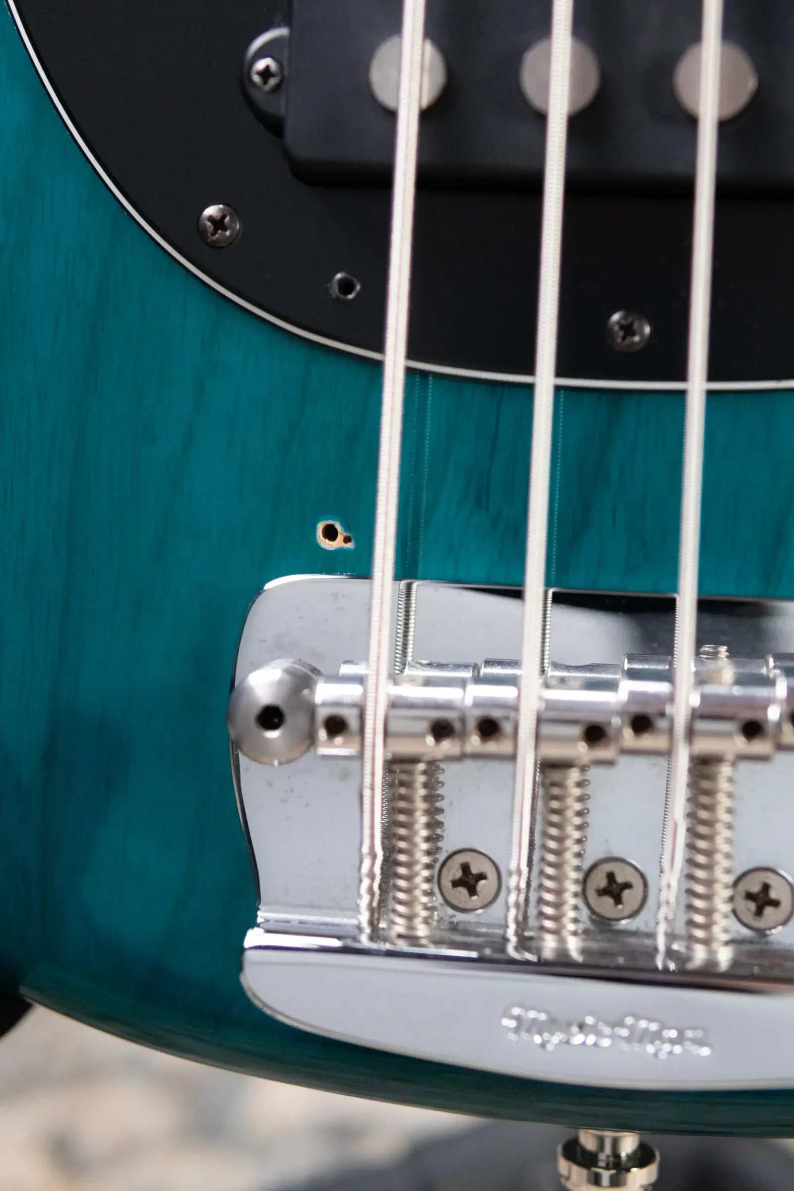 Ernie Ball Music Man StingRay 4 H Fretless Bass Translucent Teal - Used