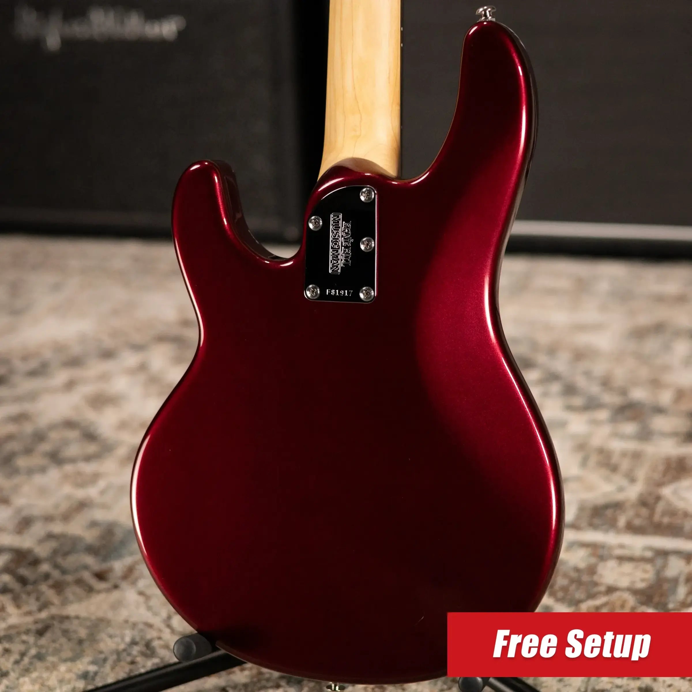 Ernie Ball Music Man StingRay Short Scale Bass Guitar - Raspberry Pearl with Hardshell Case - Used