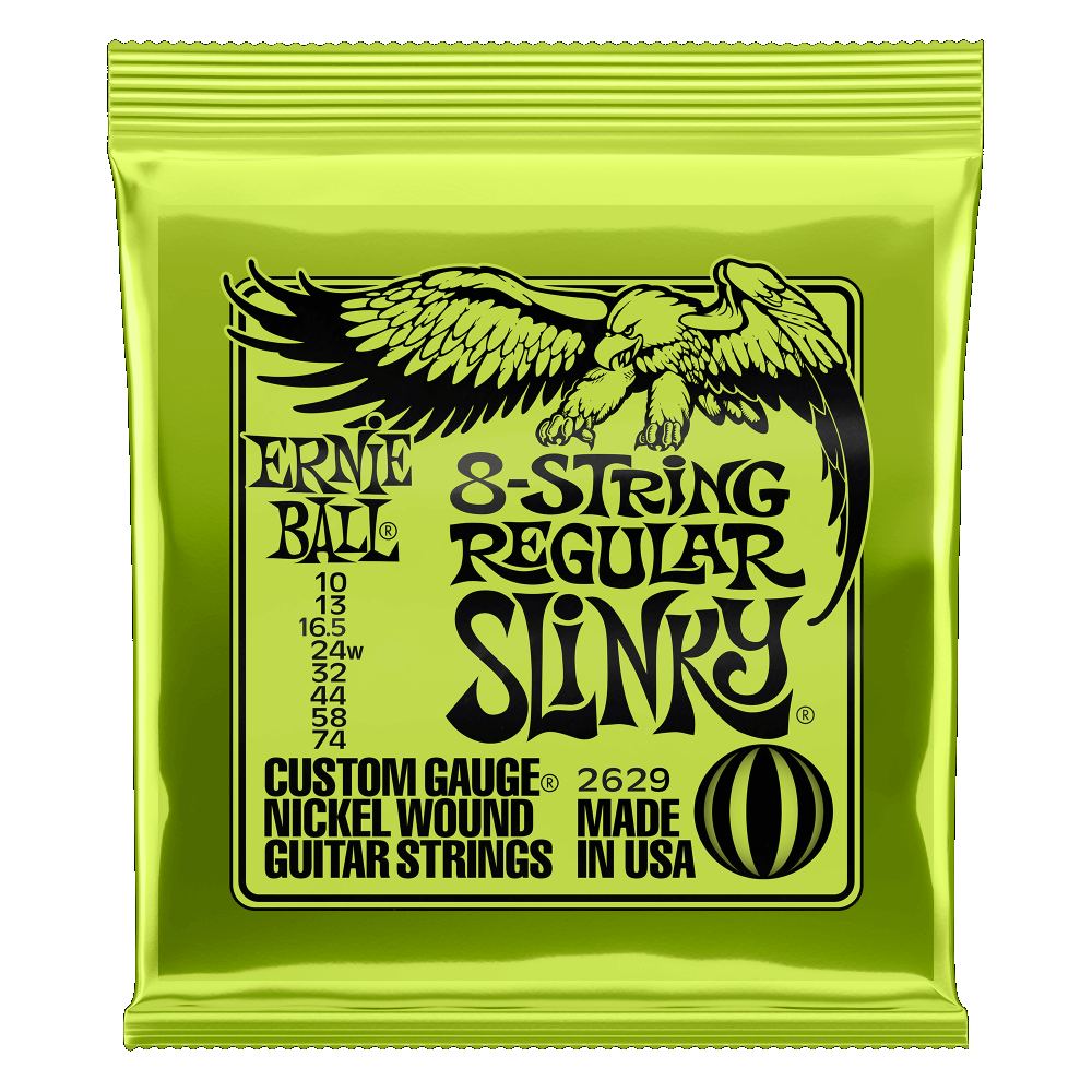 Ernie Ball P02629 Regular Slinky 8 String Electric Guitar Strings 10 74