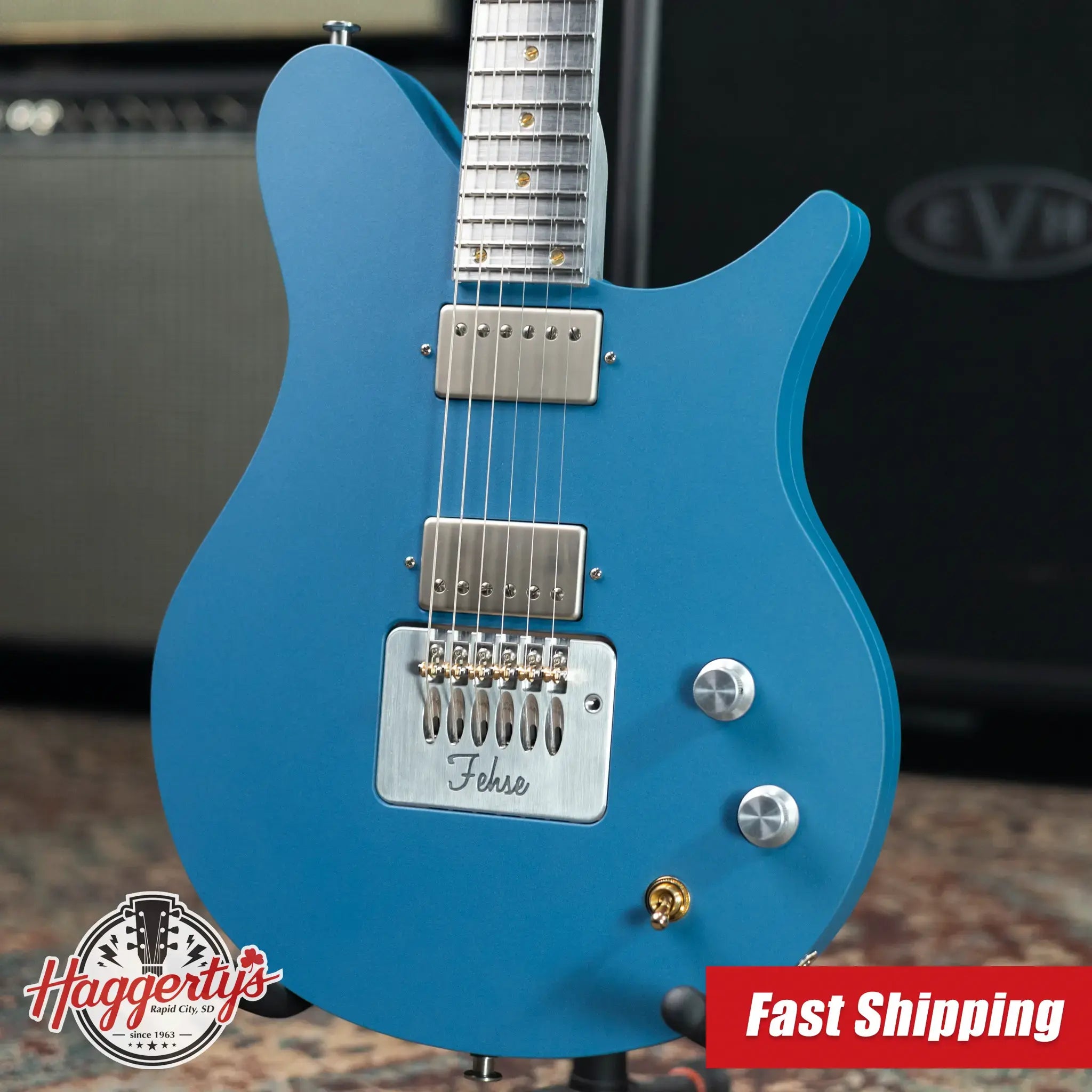 Fehse Guitars Aviator Headless Hollow Body Aluminum Electric Guitar - Dark Steel Blue