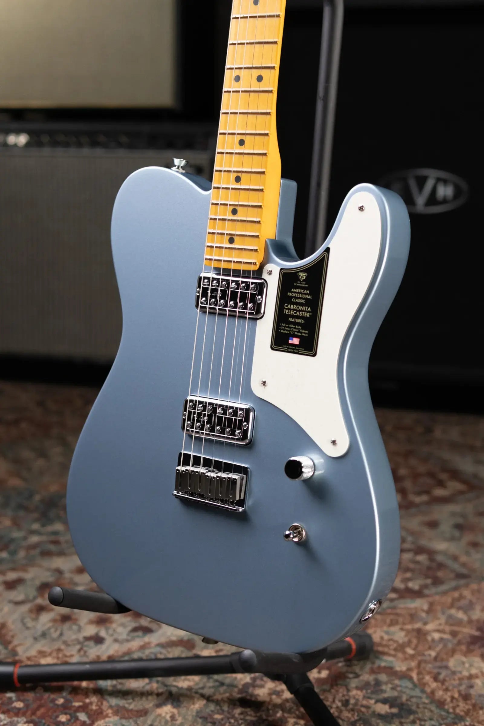 Fender 75th Anniversary American Professional Classic Cabronita Telecaster Electric Guitar - Ice Blue Metallic with Hardshell Case