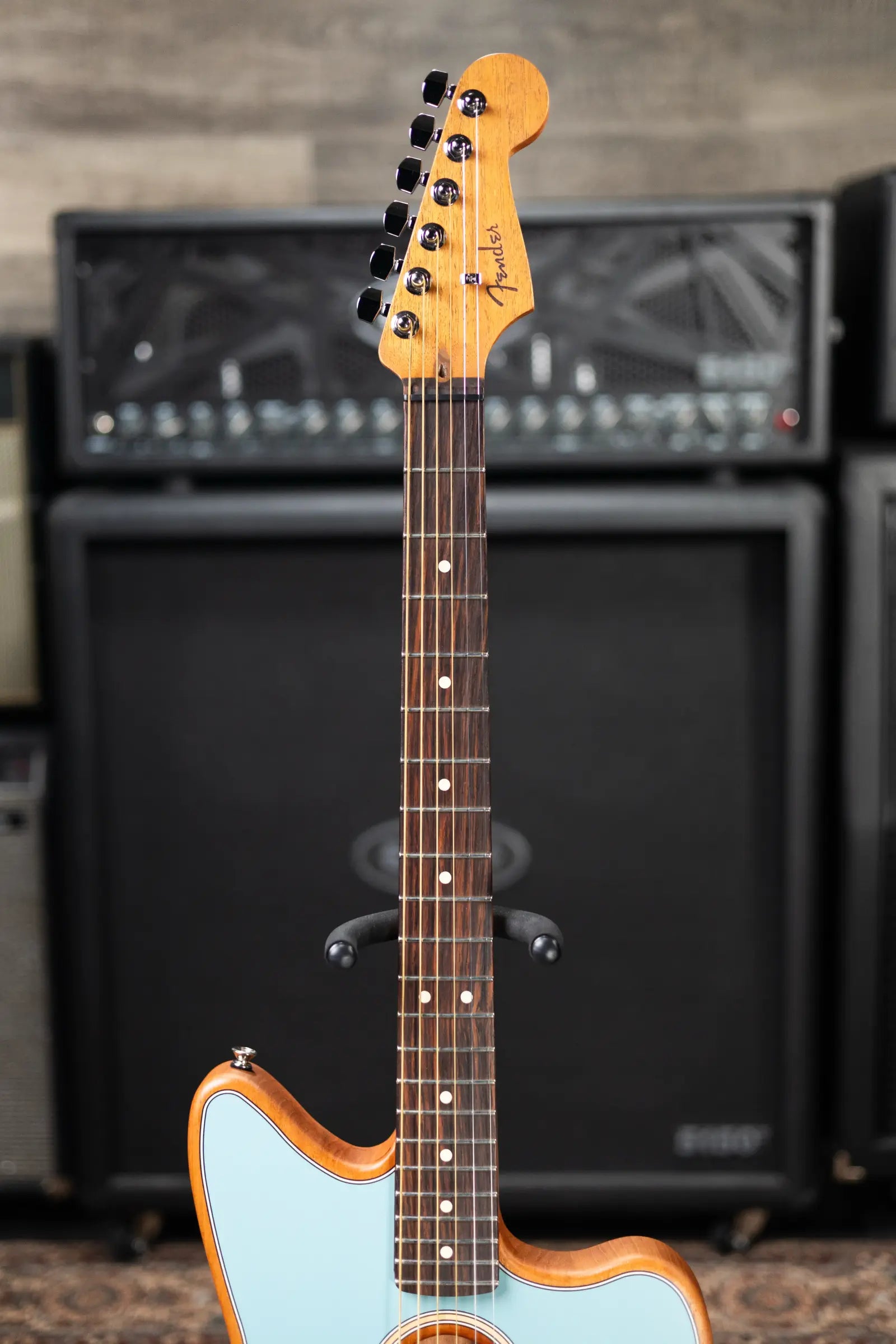 Fender Acoustasonic Player Jazzmaster, Rosewood Fingerboard - Ice Blue with Deluxe Gig Bag