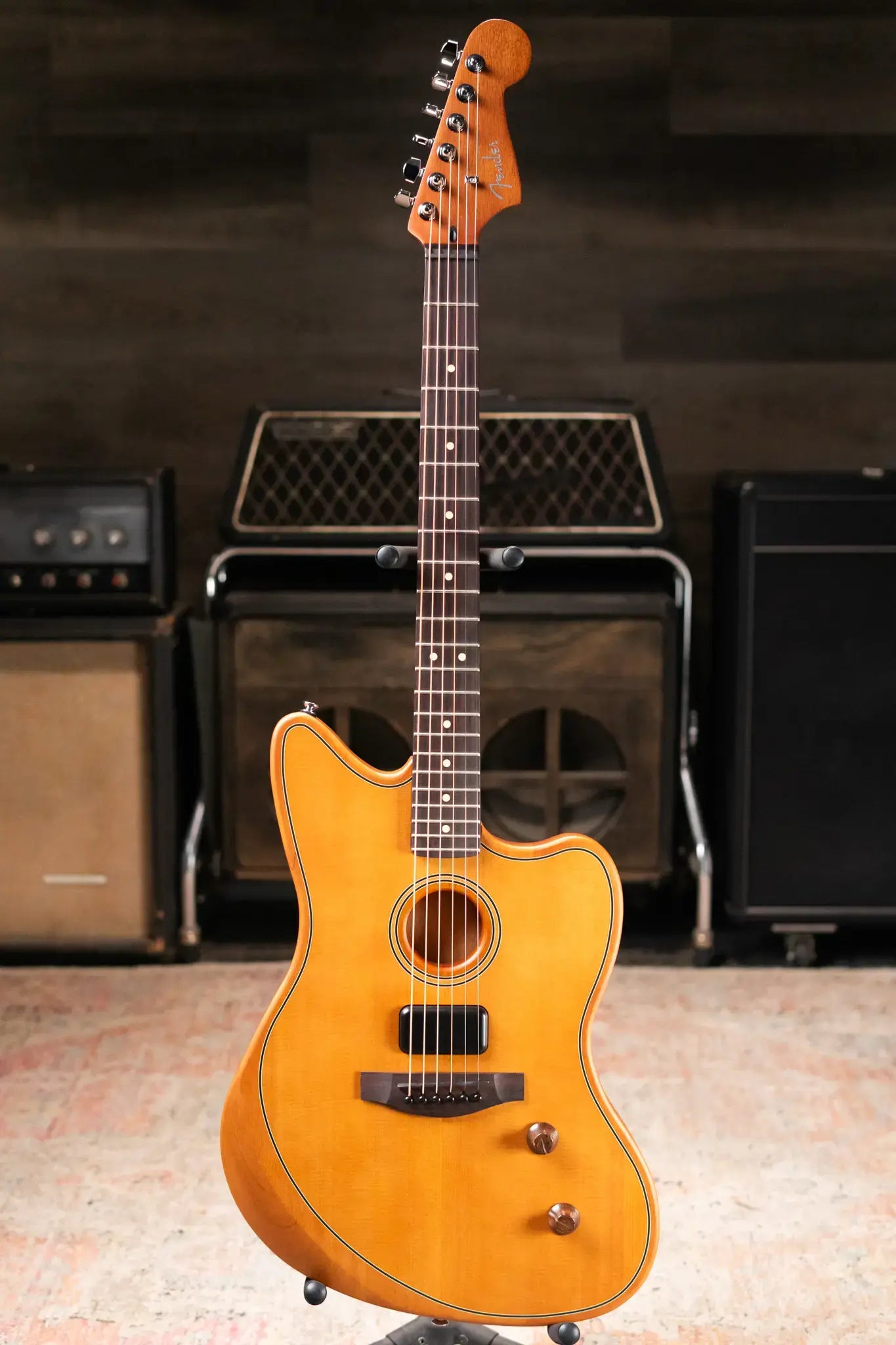 Fender Acoustasonic Standard Jazzmaster Electric Guitar - Aged Natural