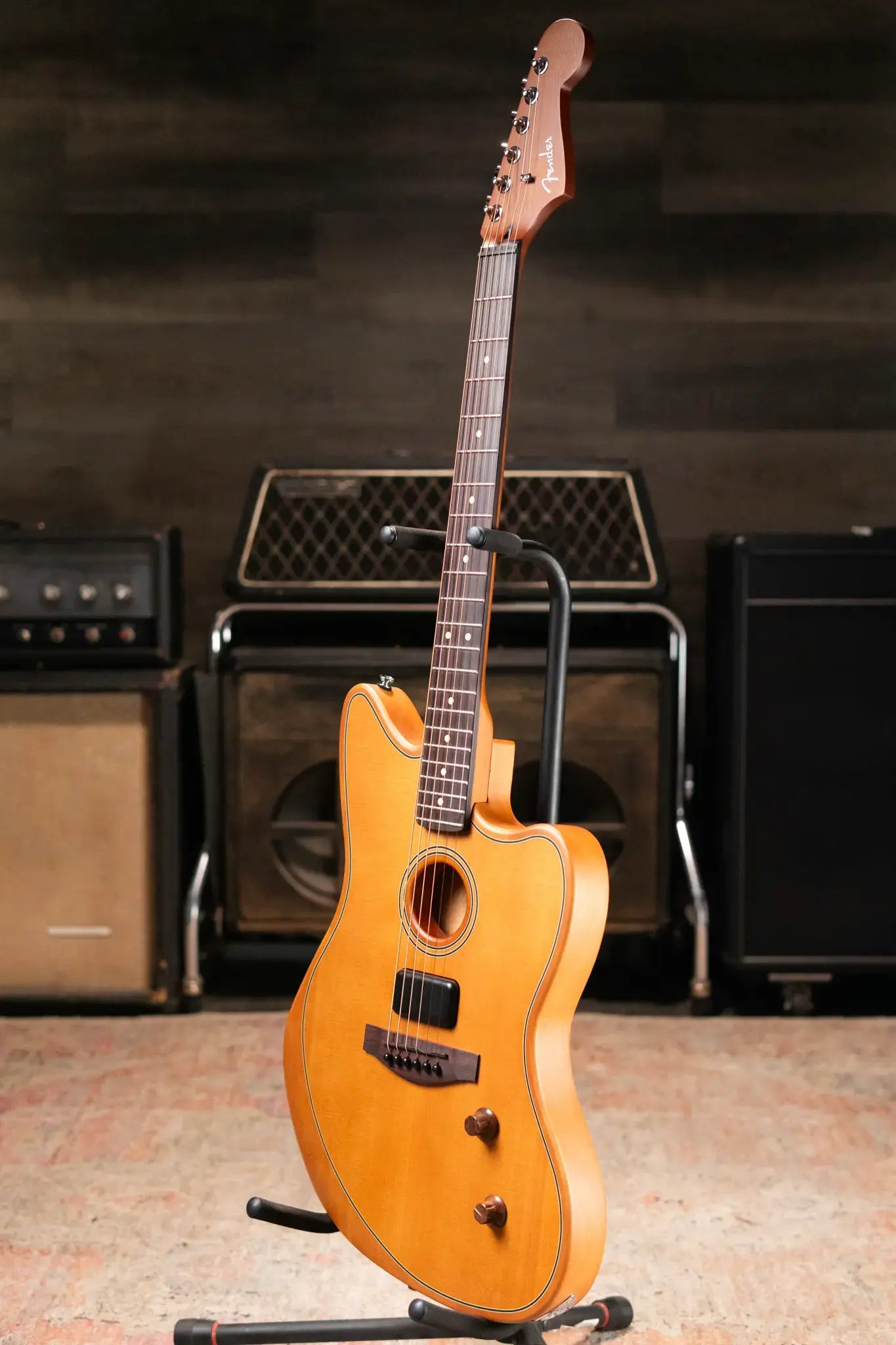 Fender Acoustasonic Standard Jazzmaster Electric Guitar - Aged Natural