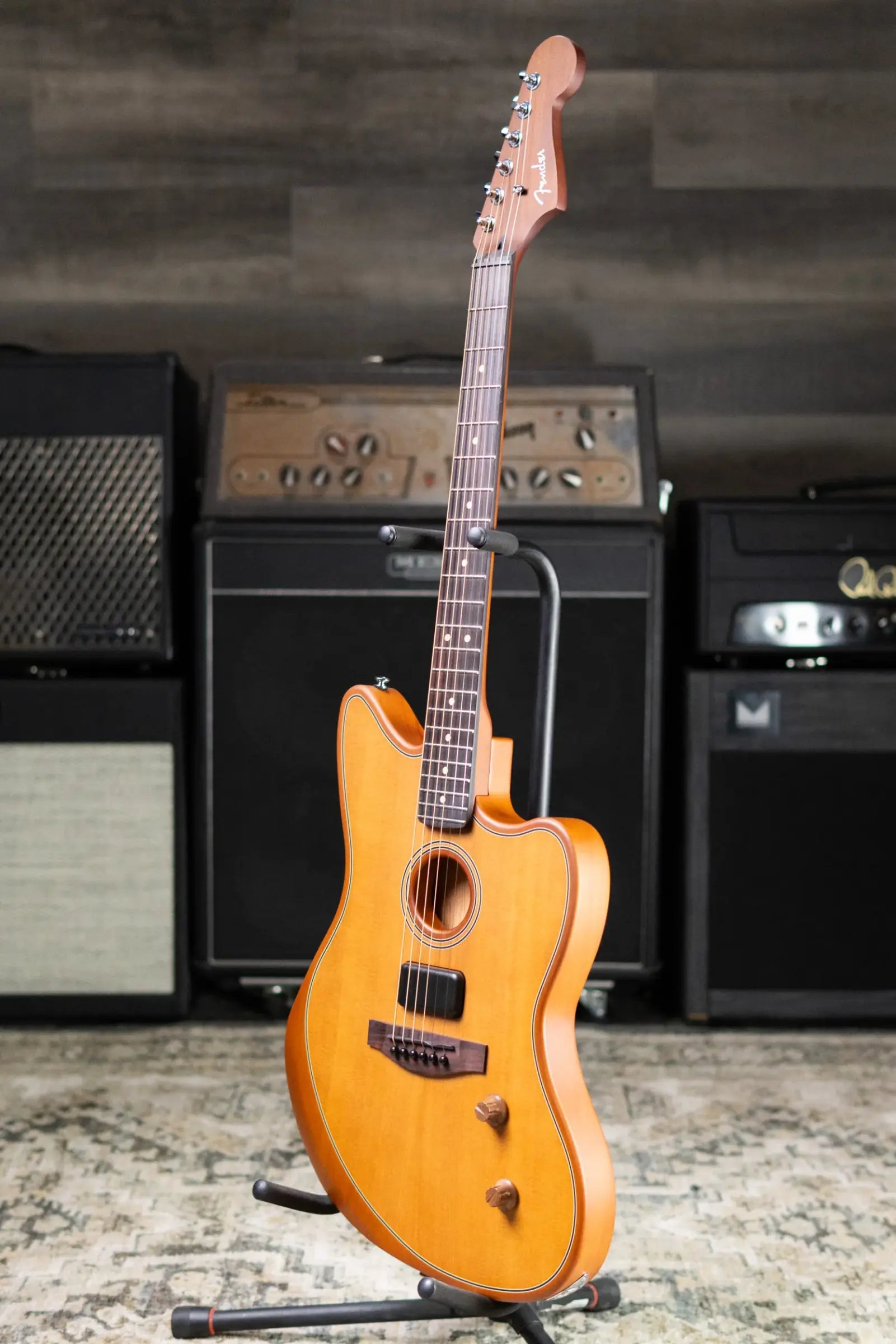 Fender Acoustasonic Standard Jazzmaster Electric Guitar - Aged Natural
