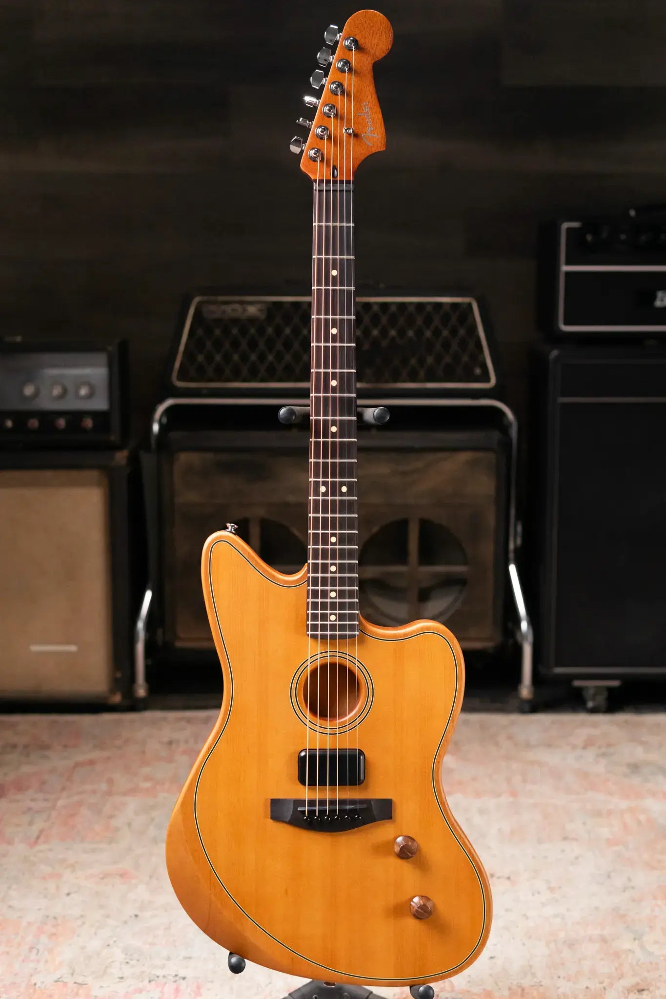 Fender Acoustasonic Standard Jazzmaster Electric Guitar - Aged Natural
