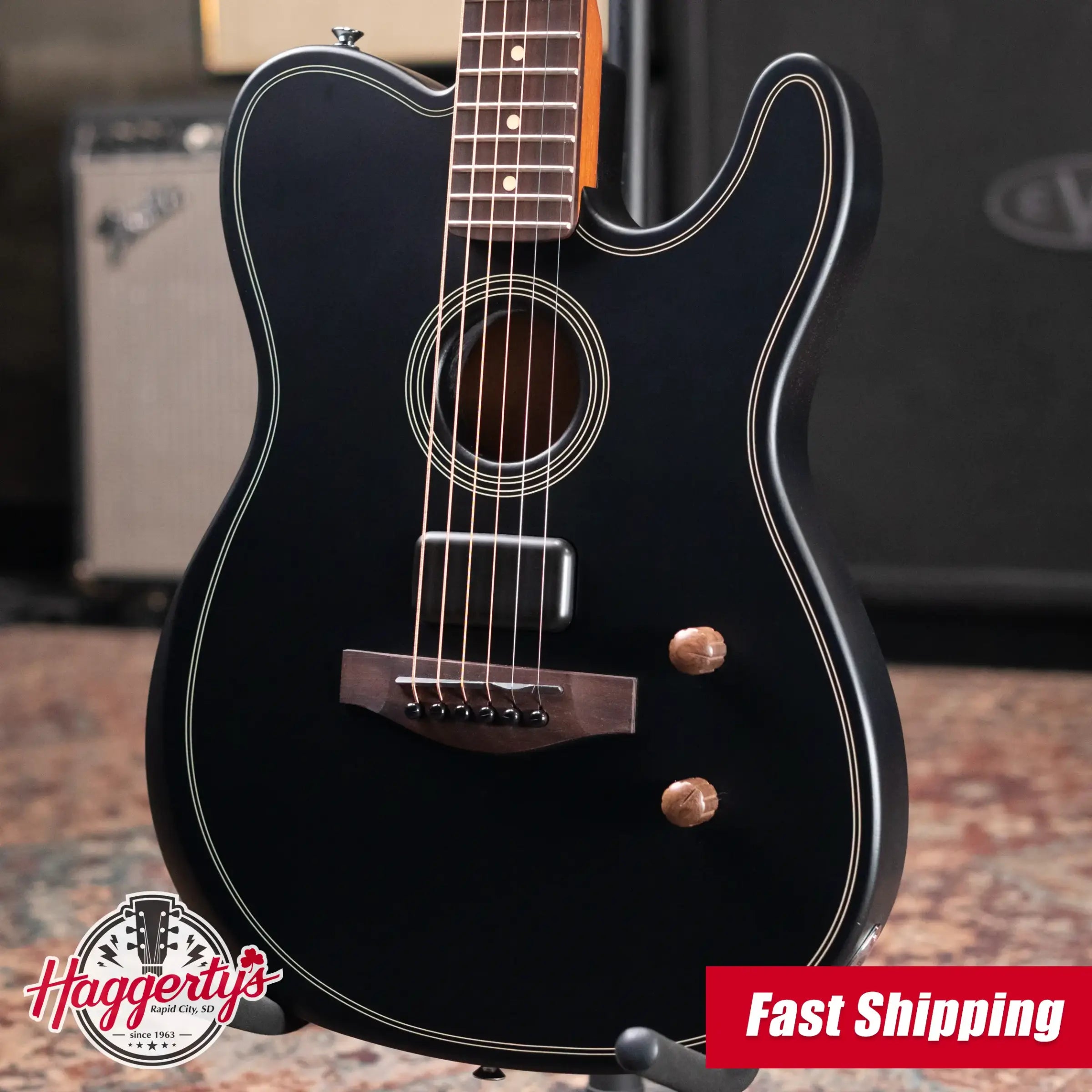 Fender Acoustasonic Standard Telecaster Electric Guitar - Black