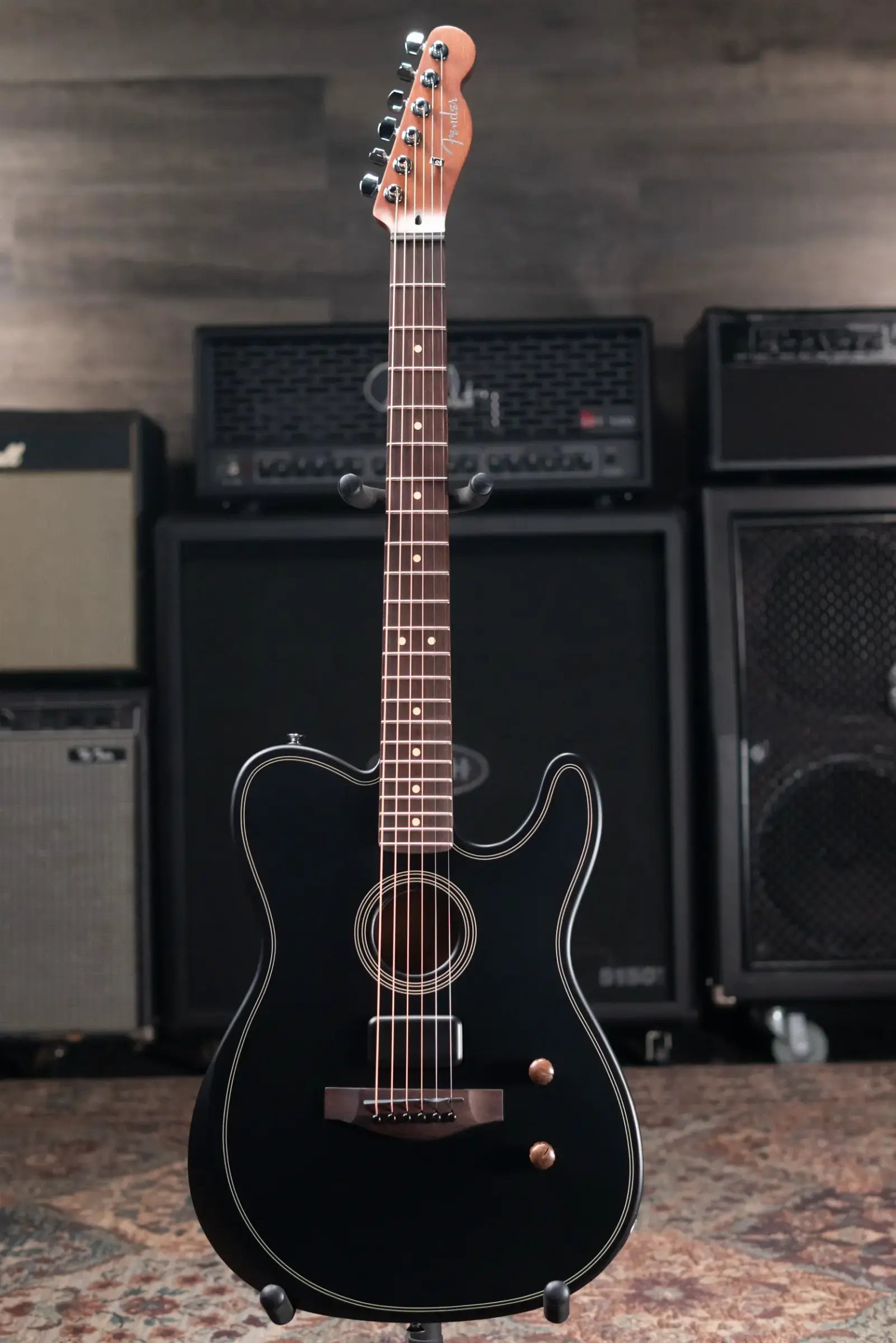 Fender Acoustasonic Standard Telecaster Electric Guitar - Black