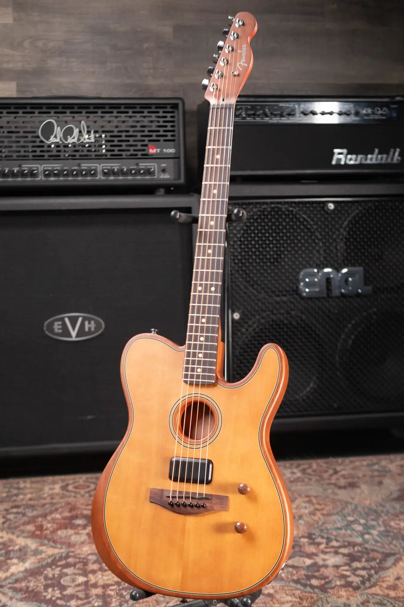 Fender Acoustasonic Standard Telecaster Hollowbody Electric Guitar - Aged Natural - Demo