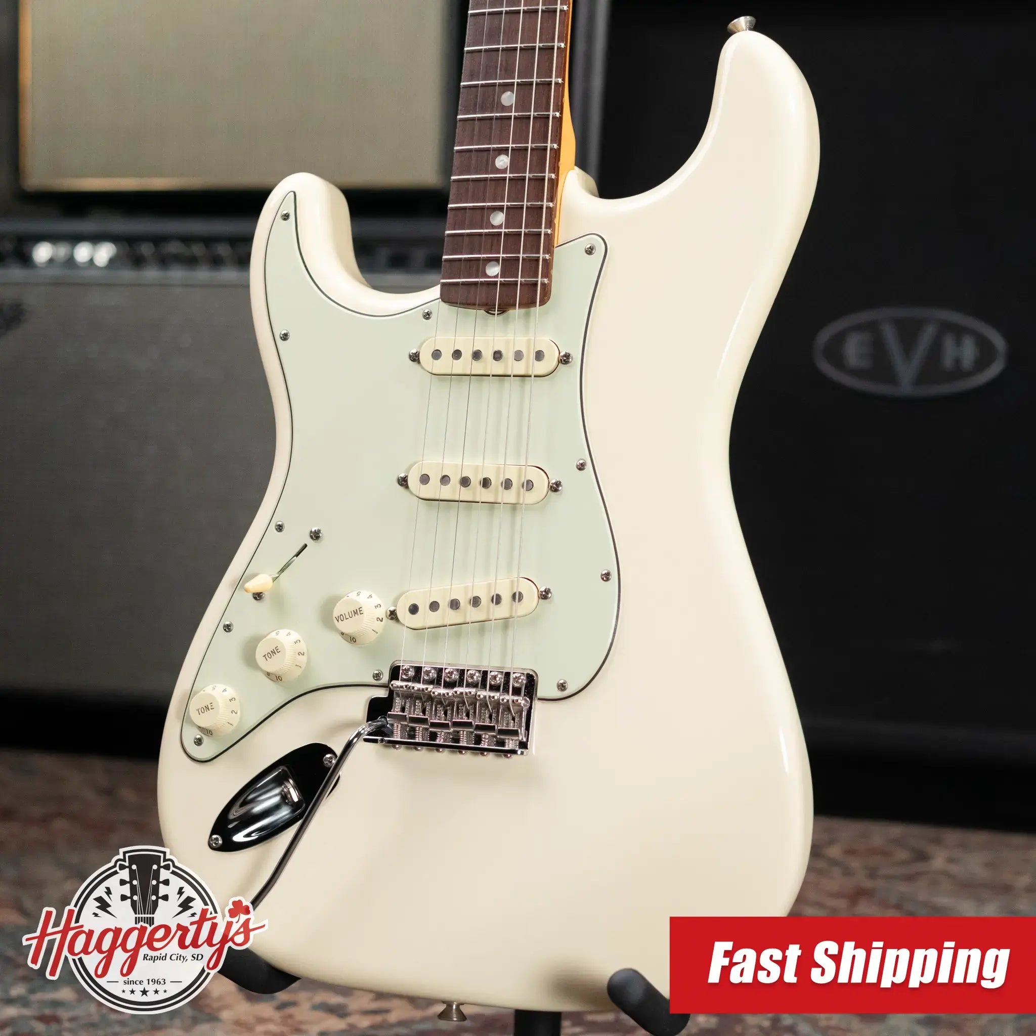 Fender American Original '60s Stratocaster Left-Handed Electric Guitar - Olympic White with Hardshell Case - Used