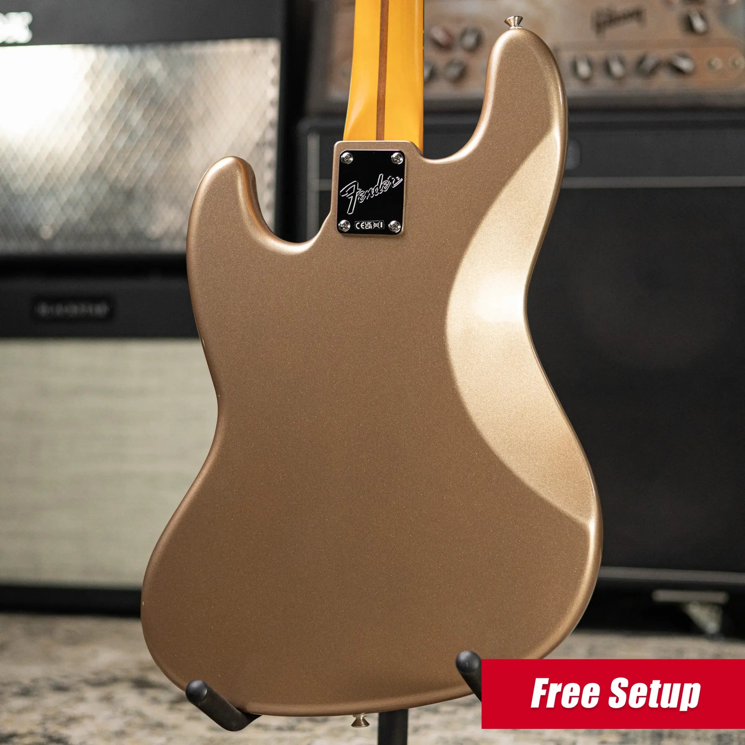 Fender American Professional Classic Jazz Bass - Faded Firemist Gold with Gig Bag