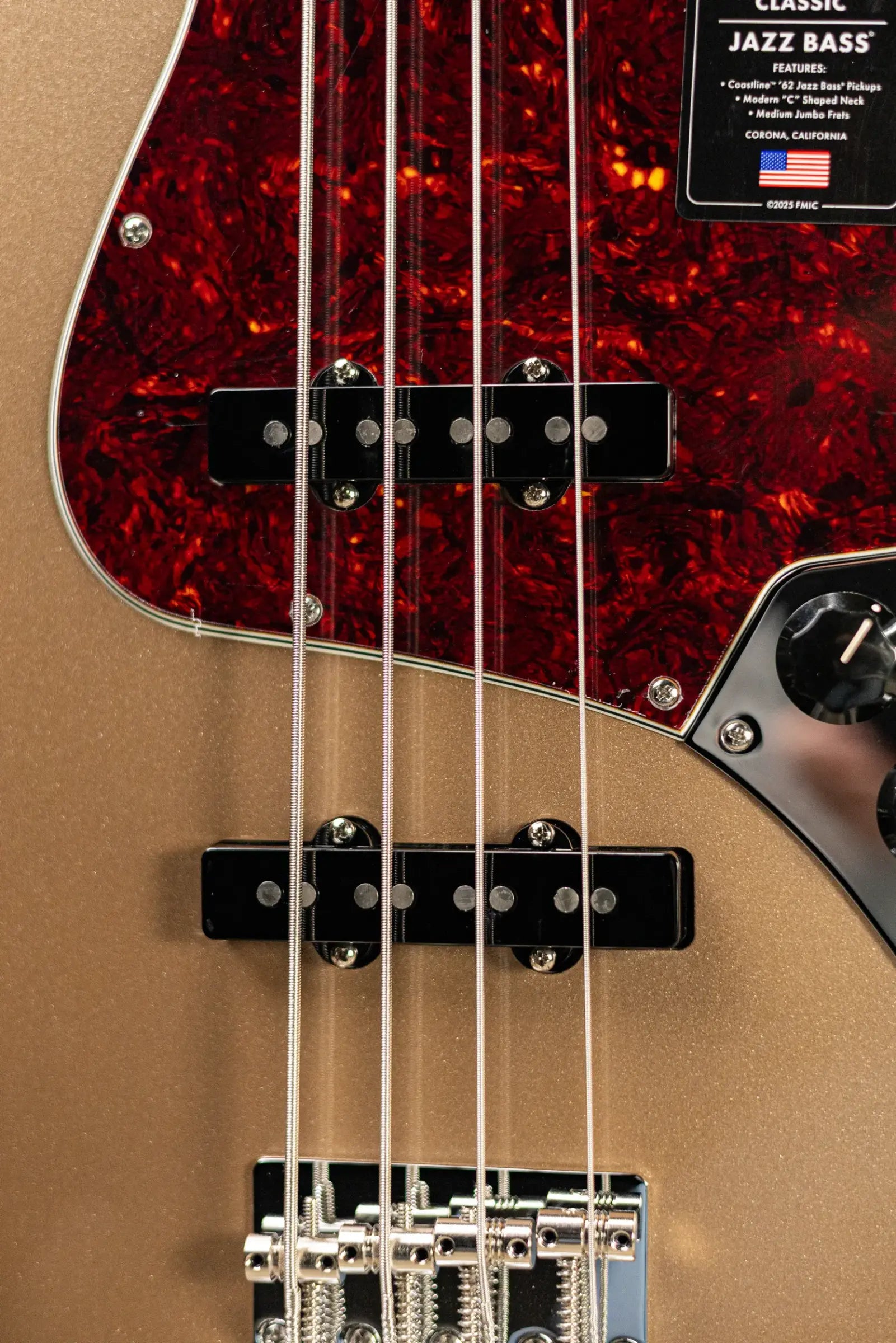 Fender American Professional Classic Jazz Bass - Faded Firemist Gold with Gig Bag