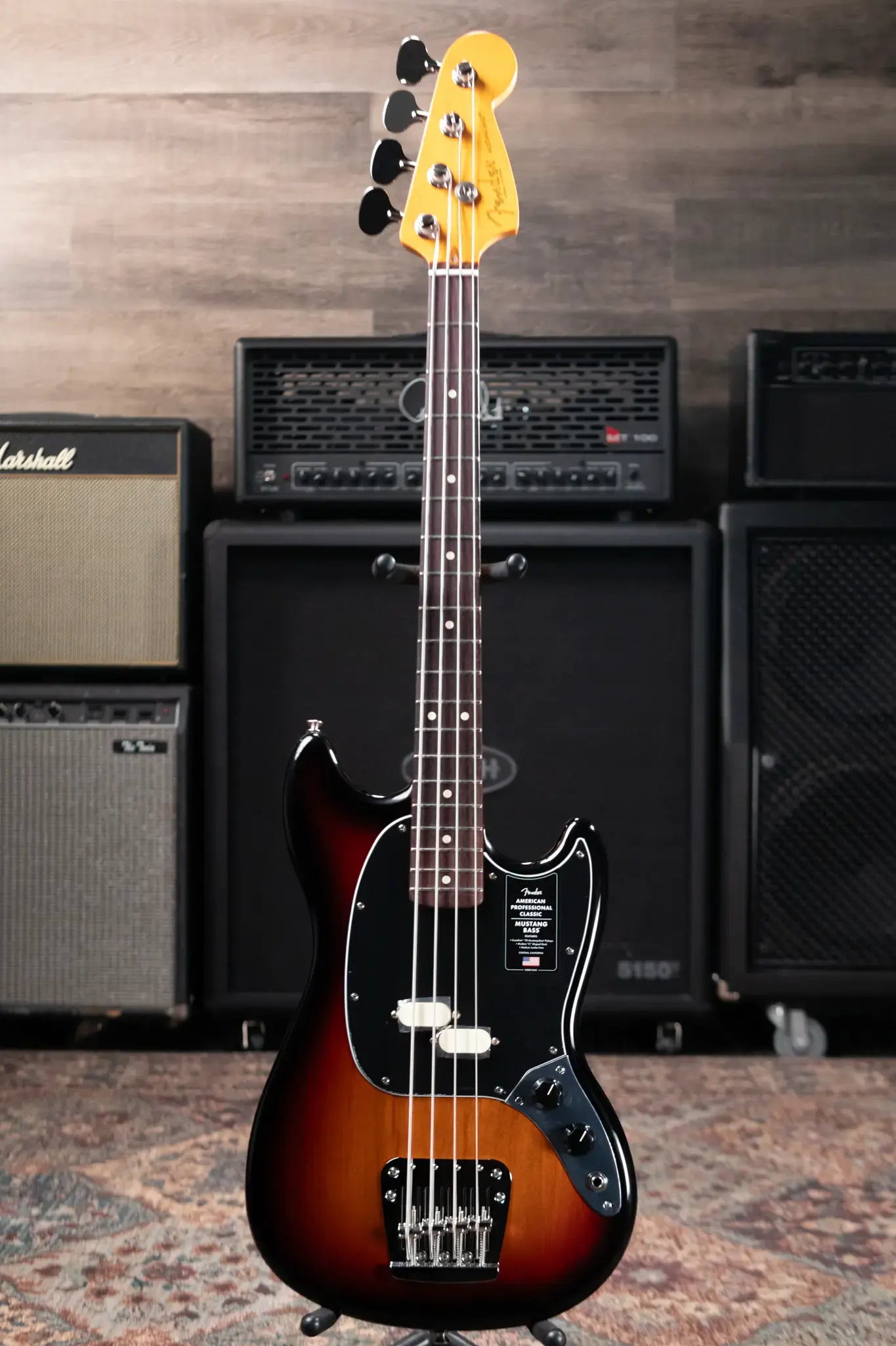 Fender American Professional Classic Mustang Bass - 3-Color Sunburst with Gig Bag