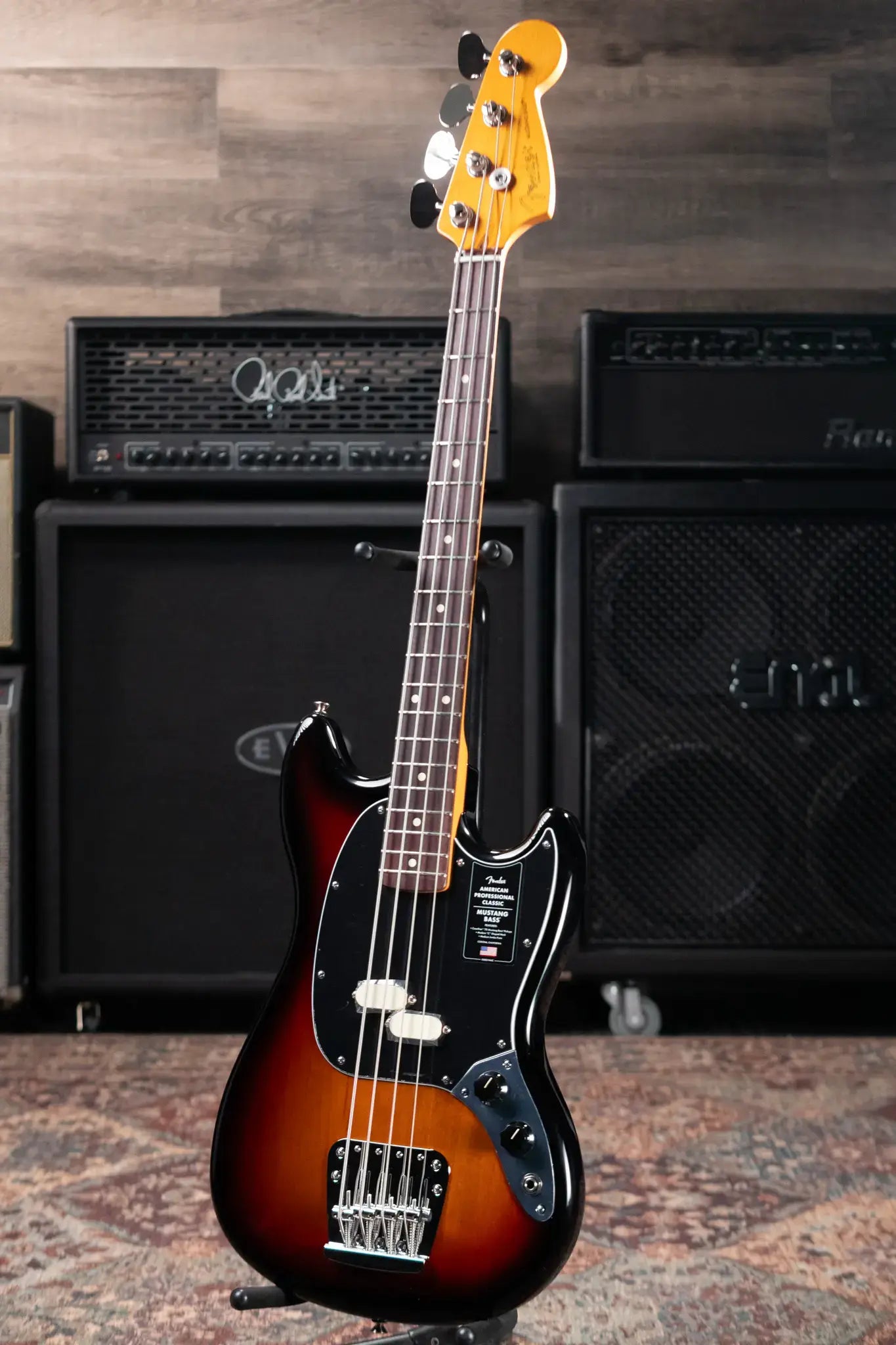 Fender American Professional Classic Mustang Bass - 3-Color Sunburst with Gig Bag