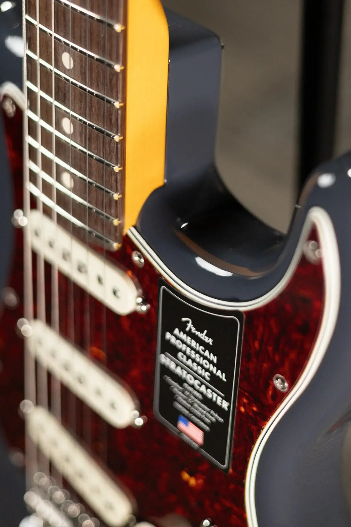 Fender American Professional Classic Stratocaster Electric Guitar - Faded Black with Gig Bag - Demo