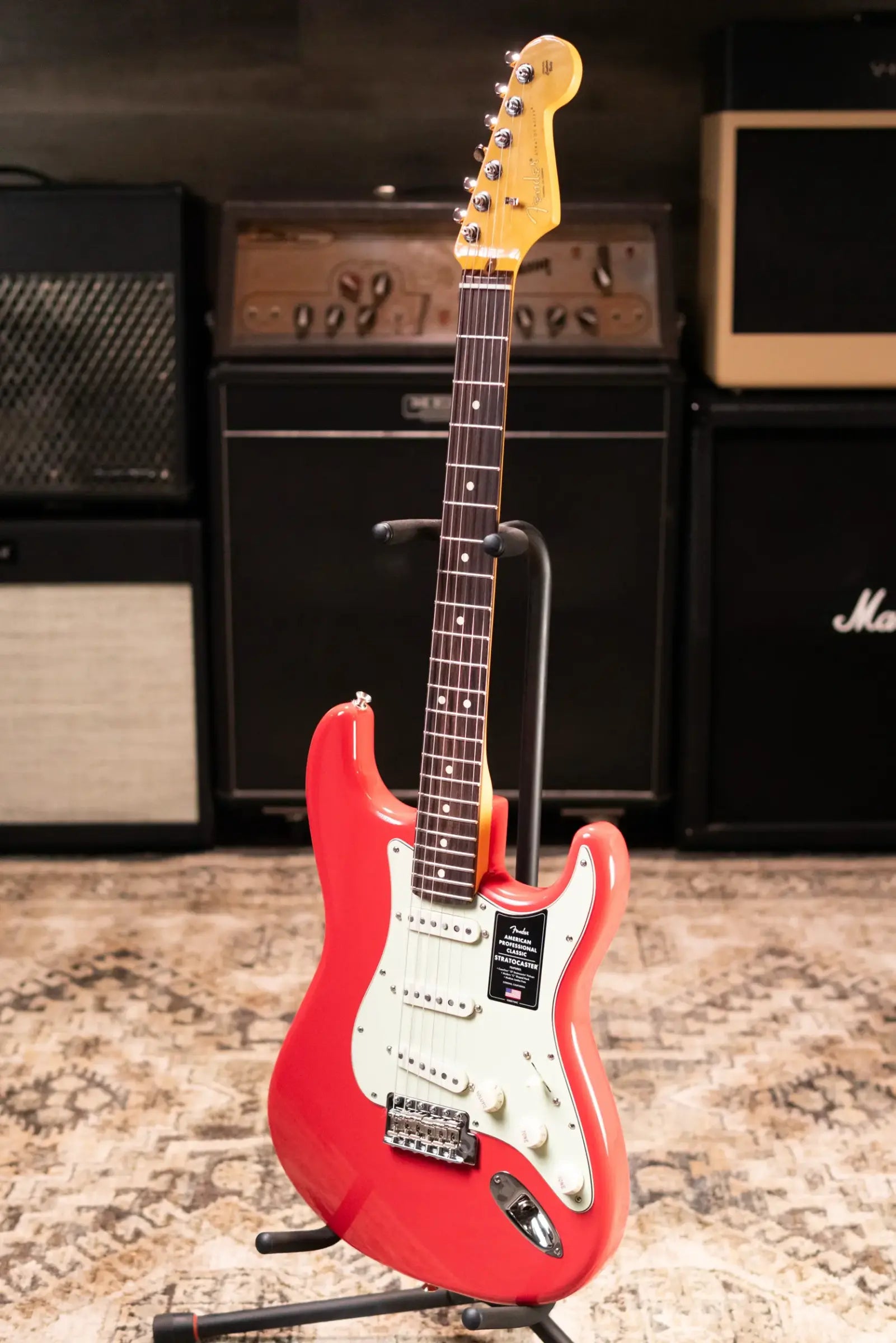 Fender American Professional Classic Stratocaster Electric Guitar - Faded Dakota Red with Gig Bag