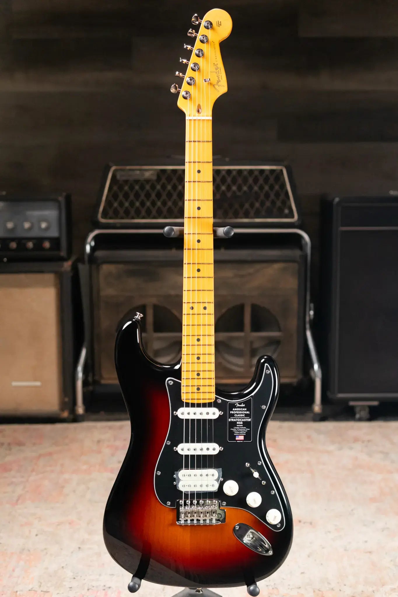 Fender American Professional Classic Stratocaster HSS Electric Guitar - 3-Color Sunburst with Gig Bag