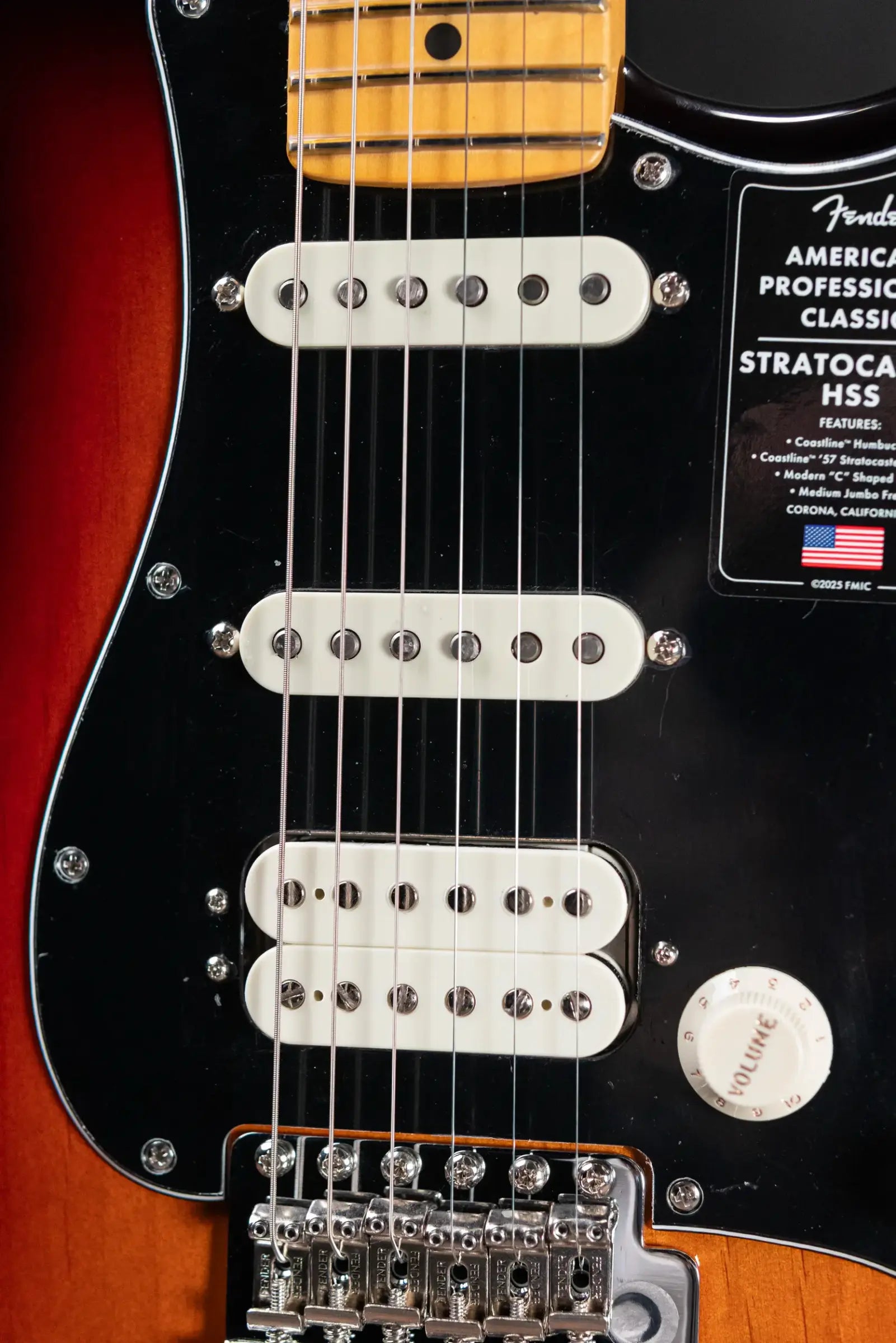 Fender American Professional Classic Stratocaster HSS Electric Guitar - 3-Color Sunburst with Gig Bag