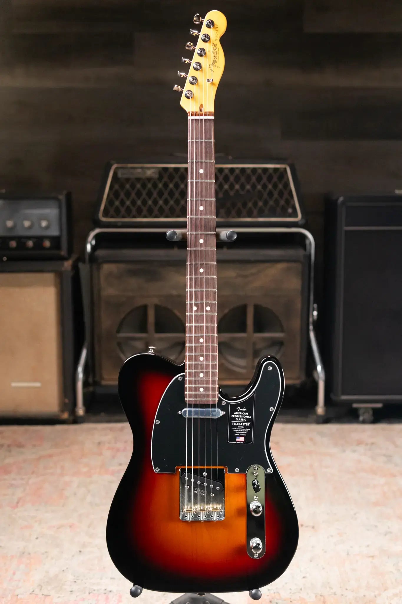 Fender American Professional Classic Telecaster Electric Guitar - 3-Color Sunburst with Gig Bag