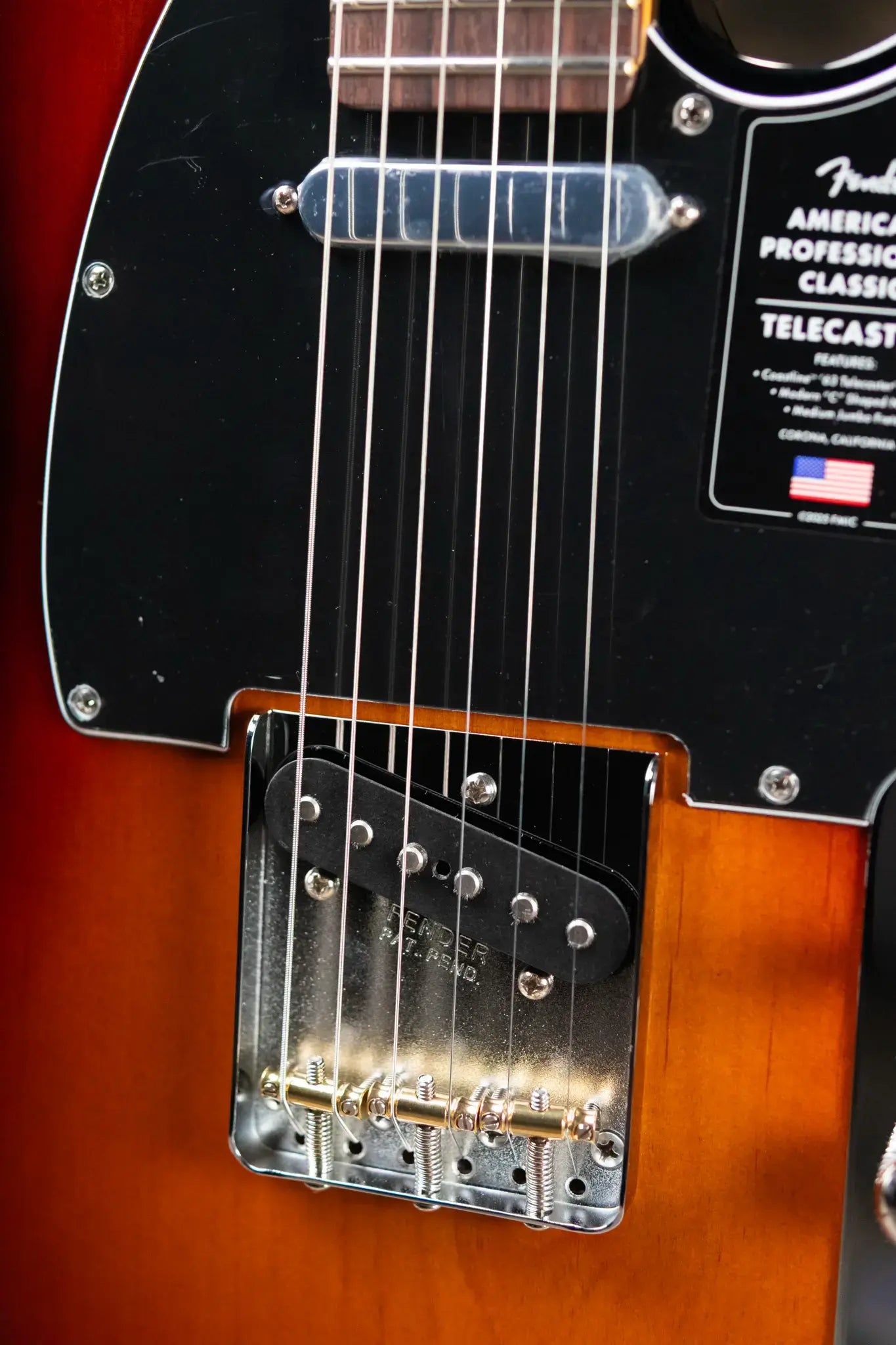 Fender American Professional Classic Telecaster Electric Guitar - 3-Color Sunburst with Gig Bag