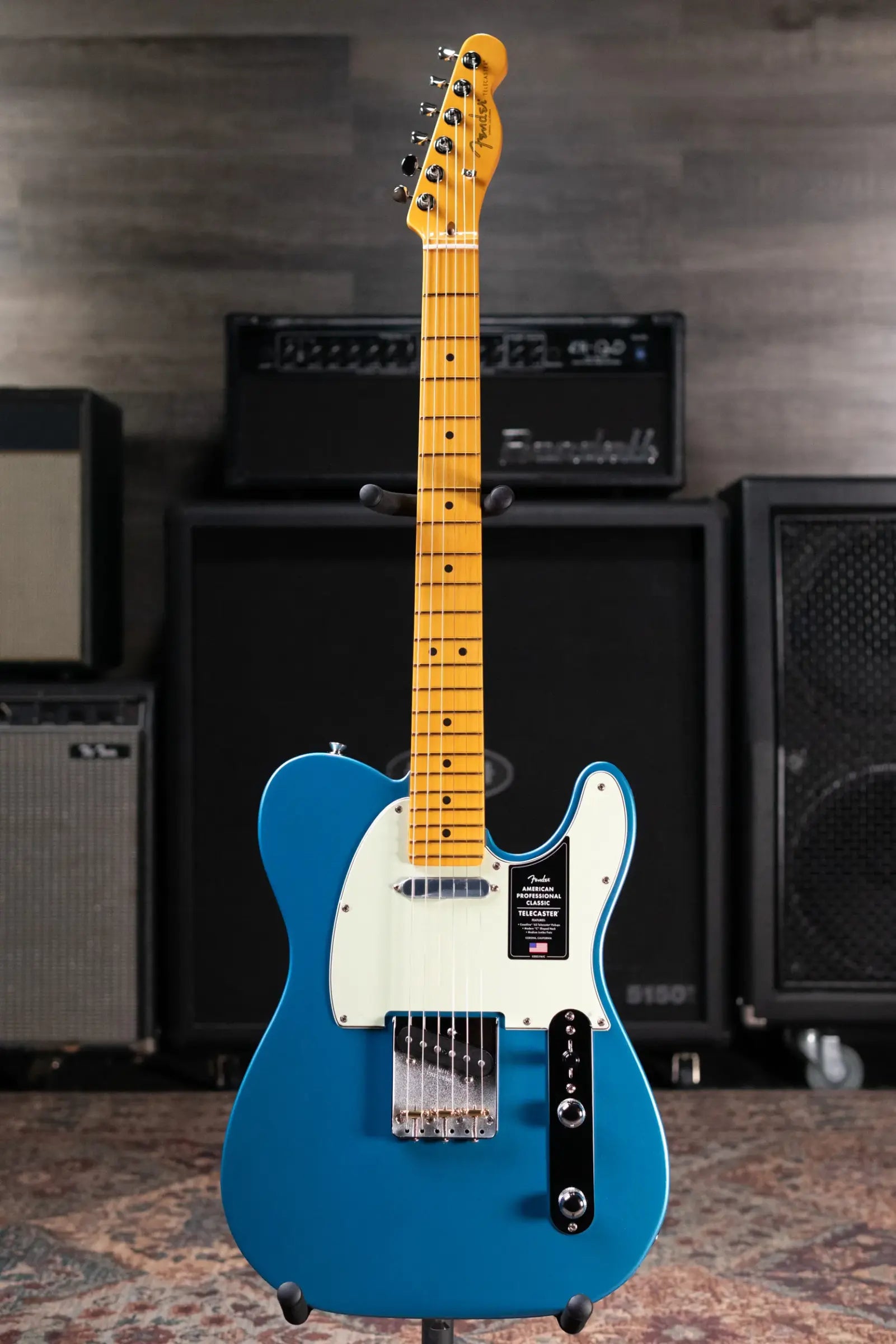 Fender American Professional Classic Telecaster Electric Guitar - Faded Lake Placid Blue with Gig Bag