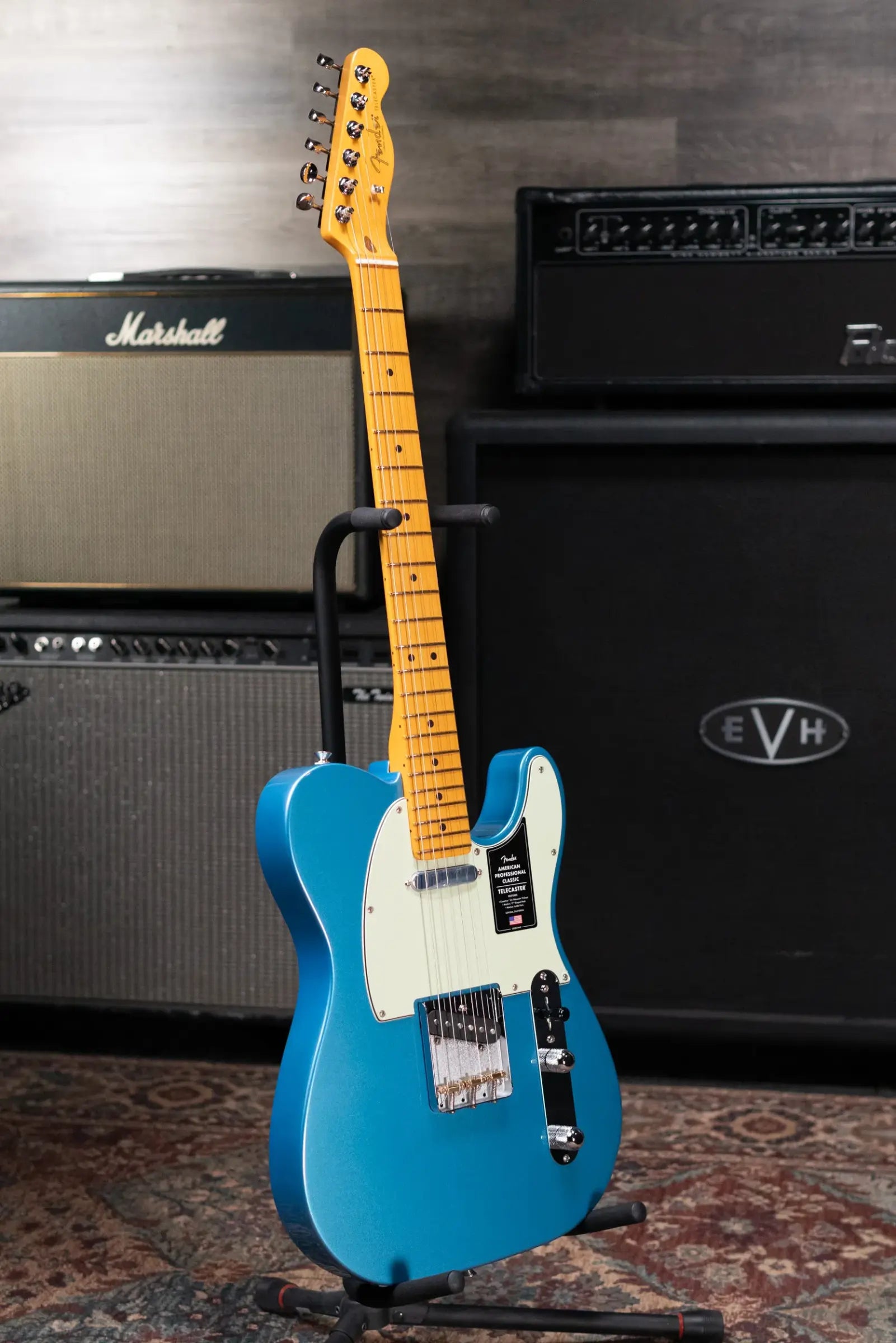 Fender American Professional Classic Telecaster Electric Guitar - Faded Lake Placid Blue with Gig Bag