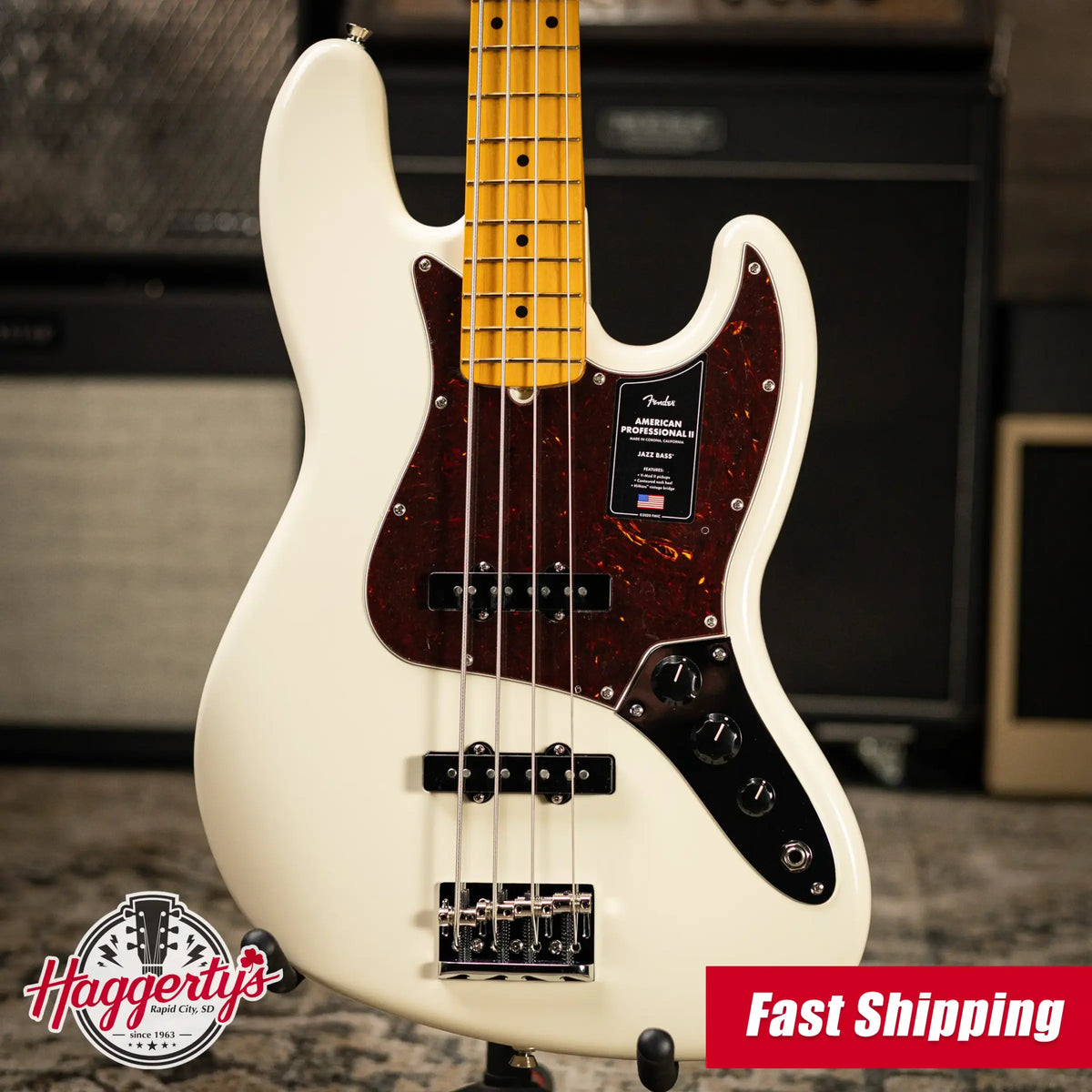 Fender American Professional II Jazz Bass - Olympic White with Hardshell Case