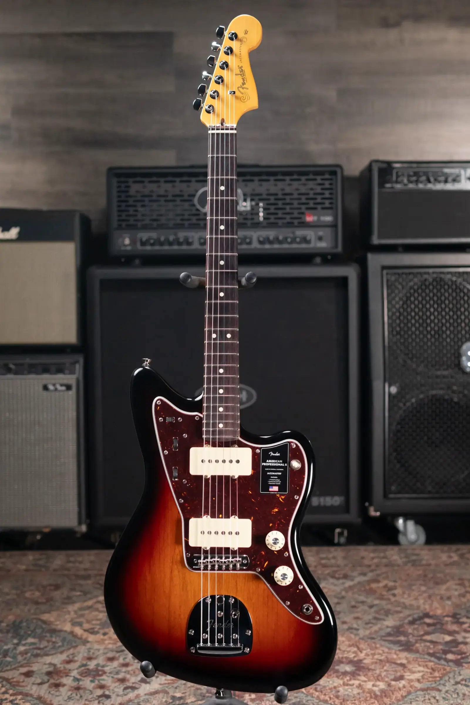 Fender American Professional II Jazzmaster Electric Guitar - 3-Color Sunburst with Hardshell Case
