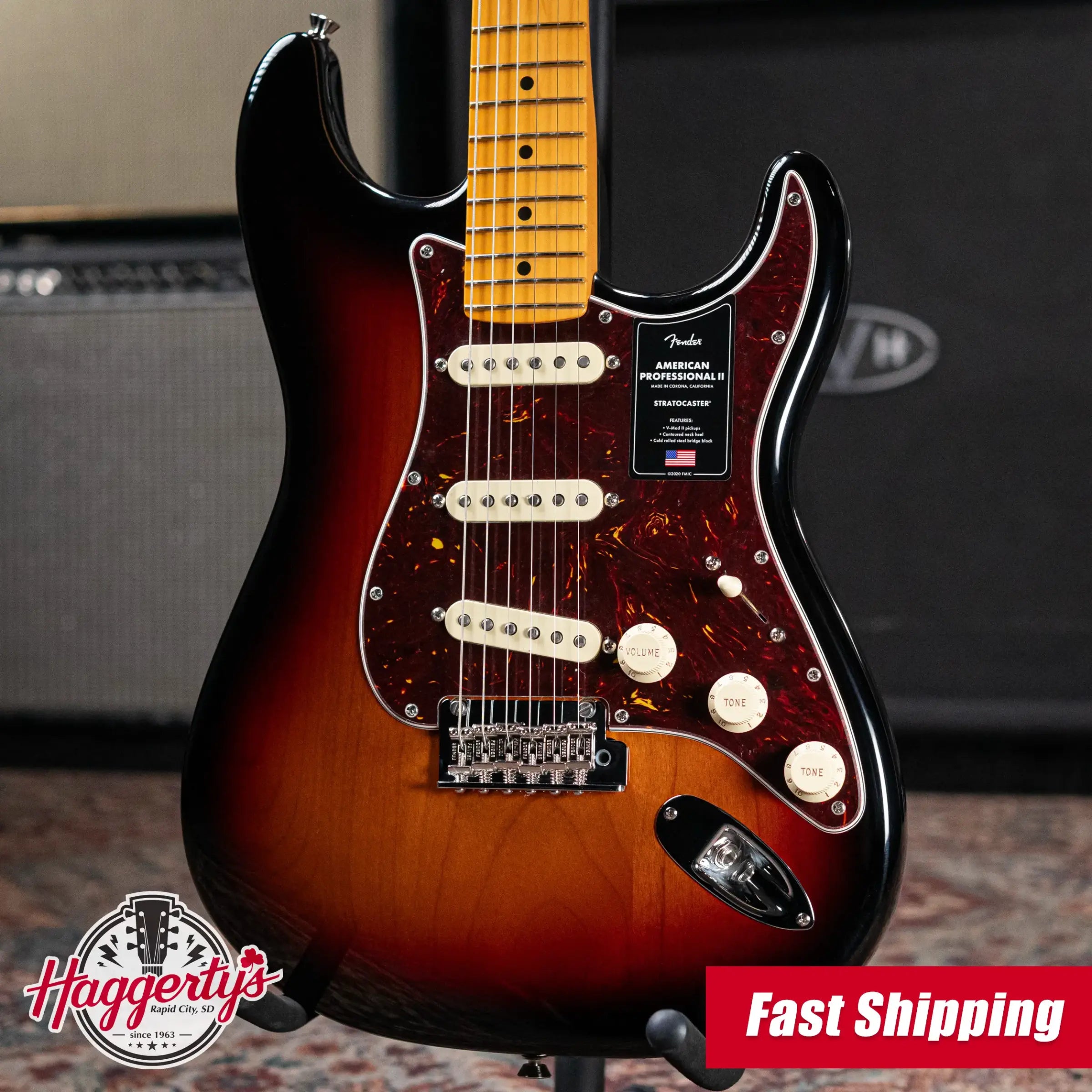 Fender American Professional II Stratocaster Electric Guitar - 3-Color Sunburst with Hardshell Case