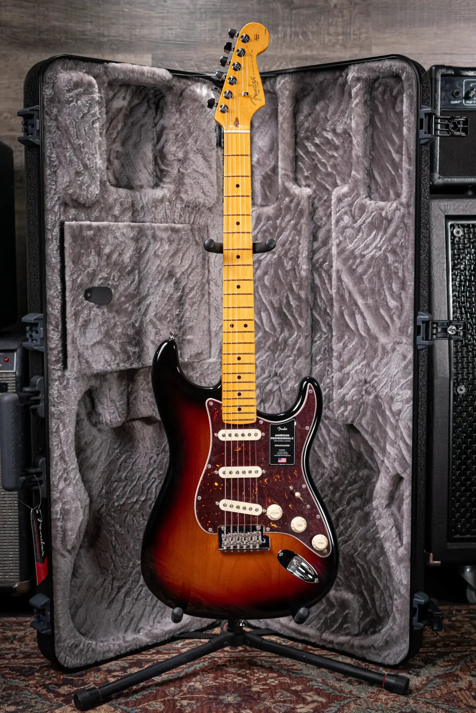 Fender American Professional II Stratocaster Electric Guitar - 3-Color Sunburst with Hardshell Case